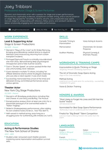cv example for