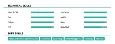 skills section on a