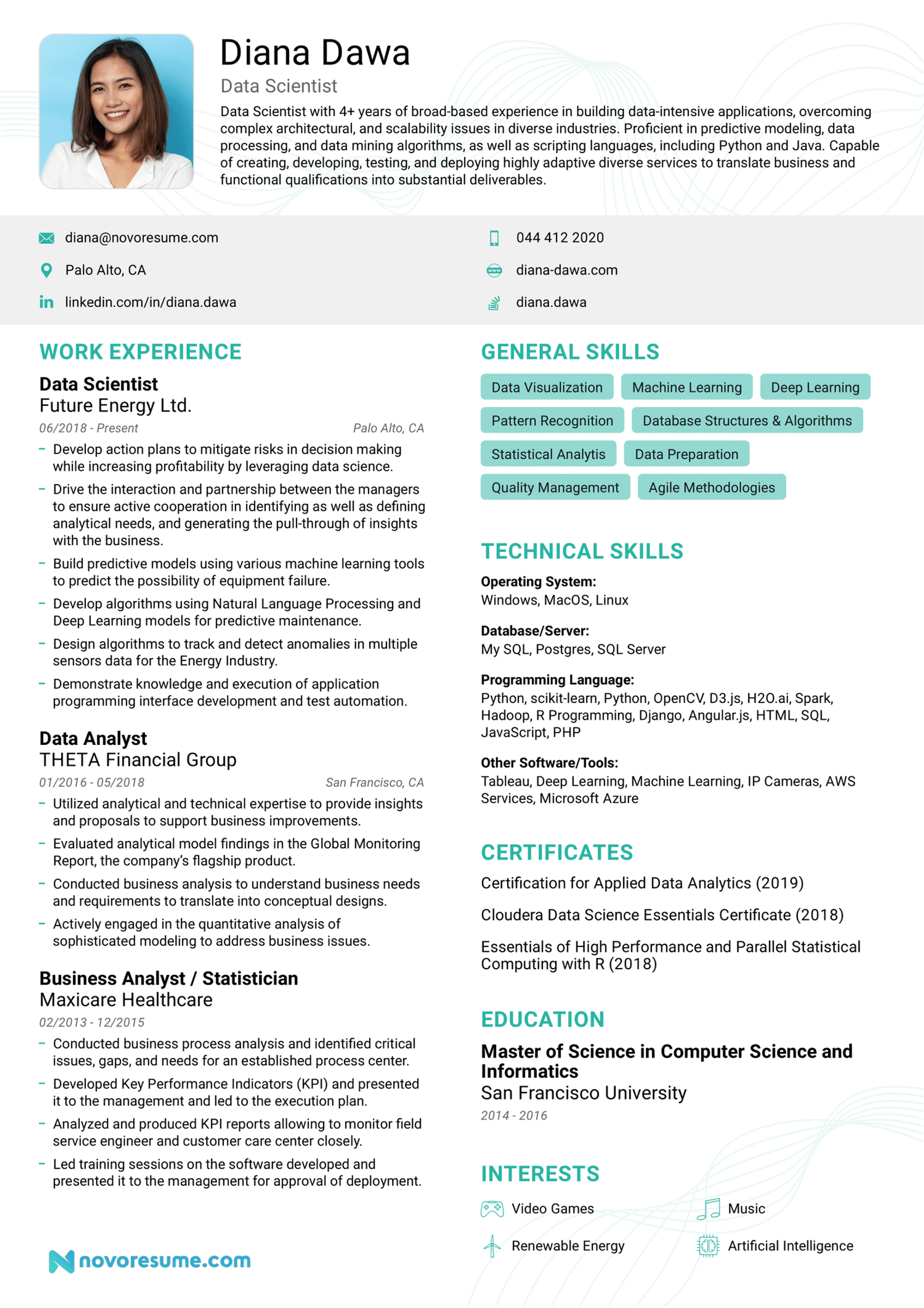 how to write a resume guide drafts Data Scientist Resume