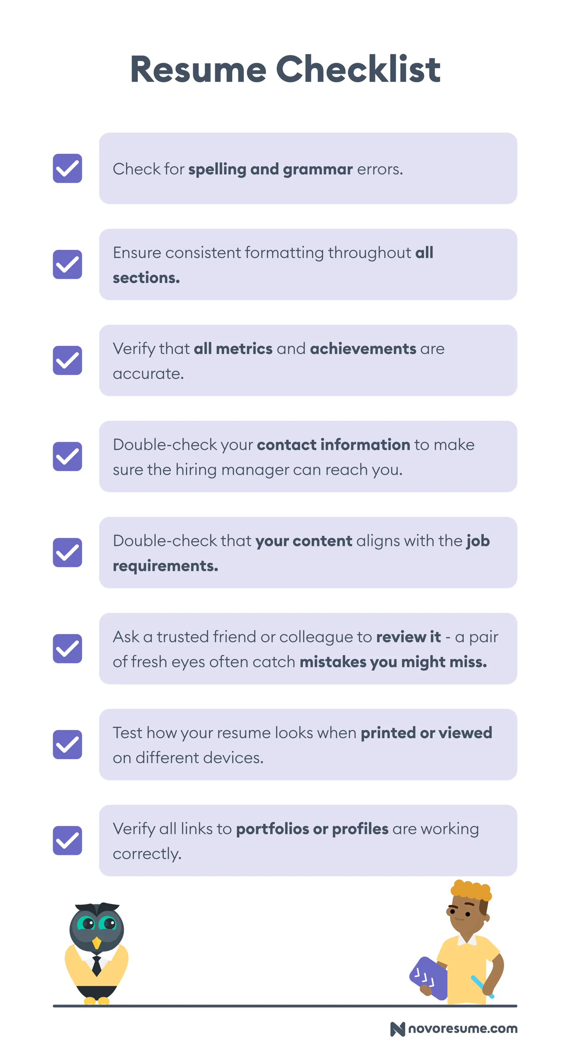 improve your resume drafts checklist to improve your