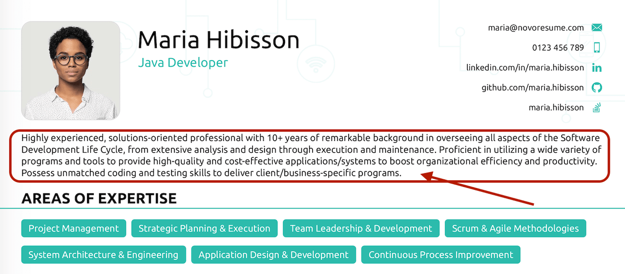 Java Developer Resume Sample + How-to Guide [2025] | Novoresume