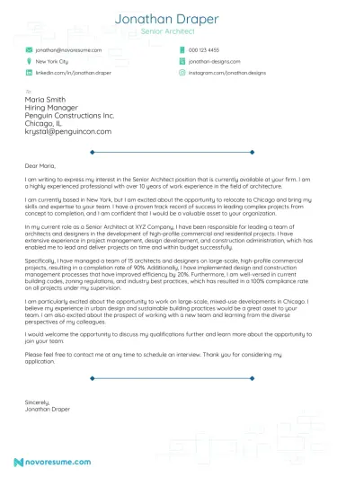 cover letter for job