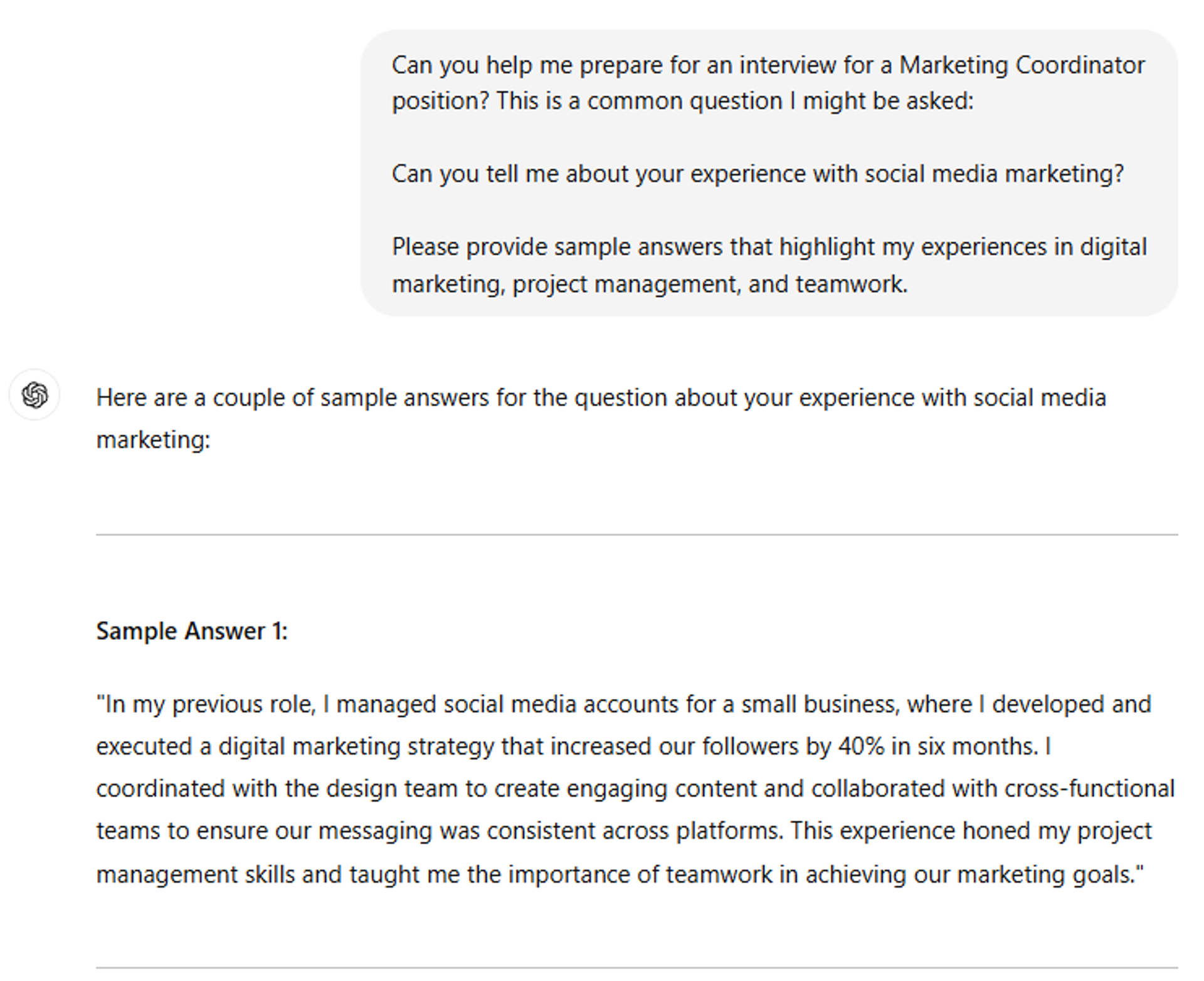 job resources daca students drafts practical ChatGPT example for job interview prep in digital