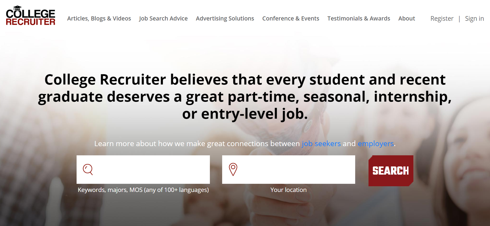 job search sites drafts college recruiter job