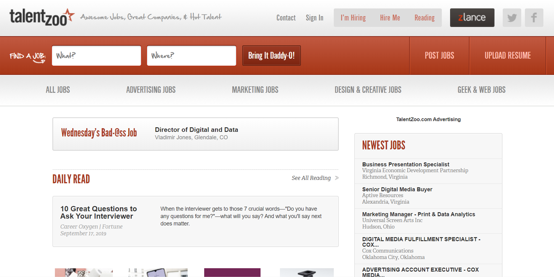 job search sites drafts creative job