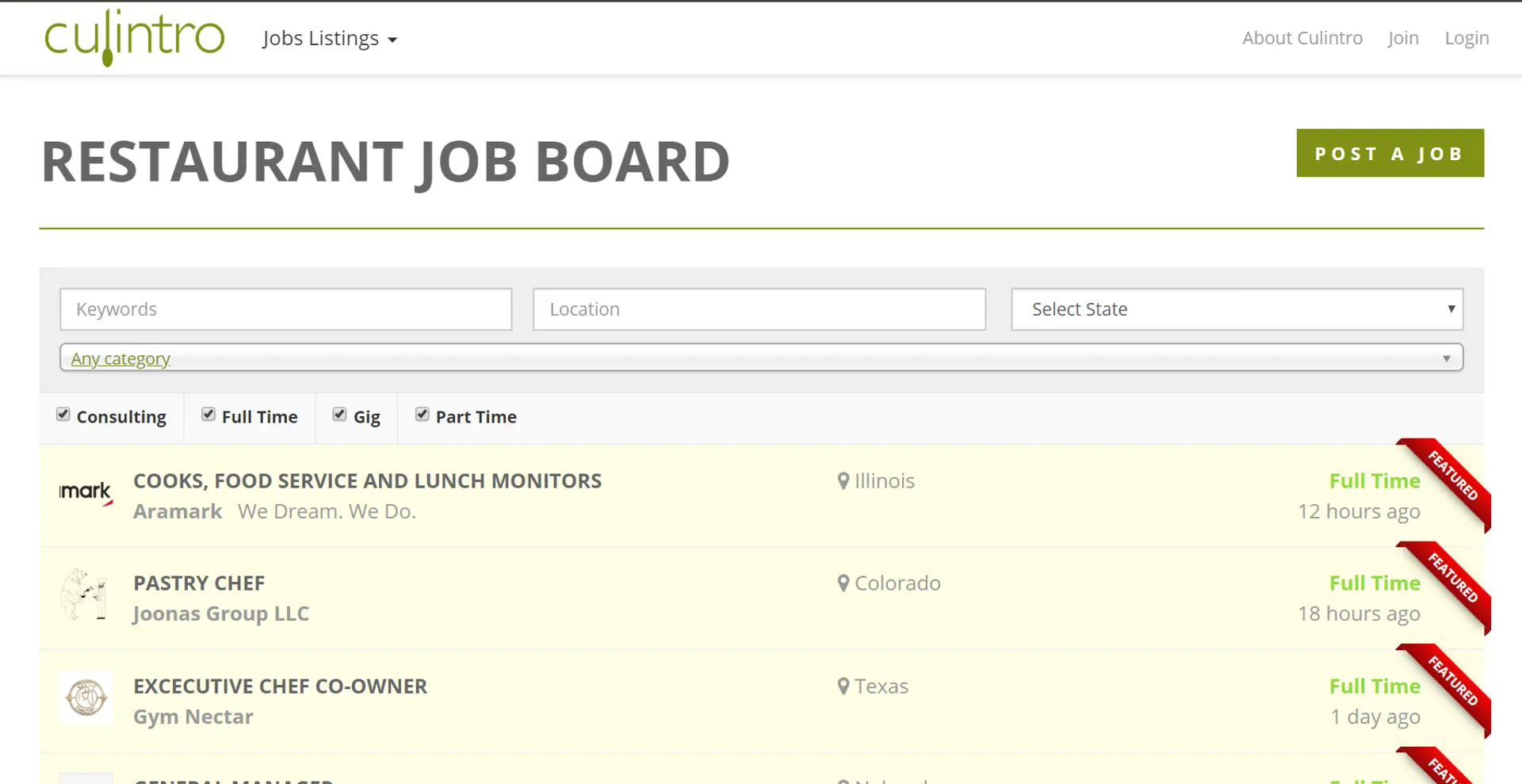 job search sites drafts restaurant culinary job