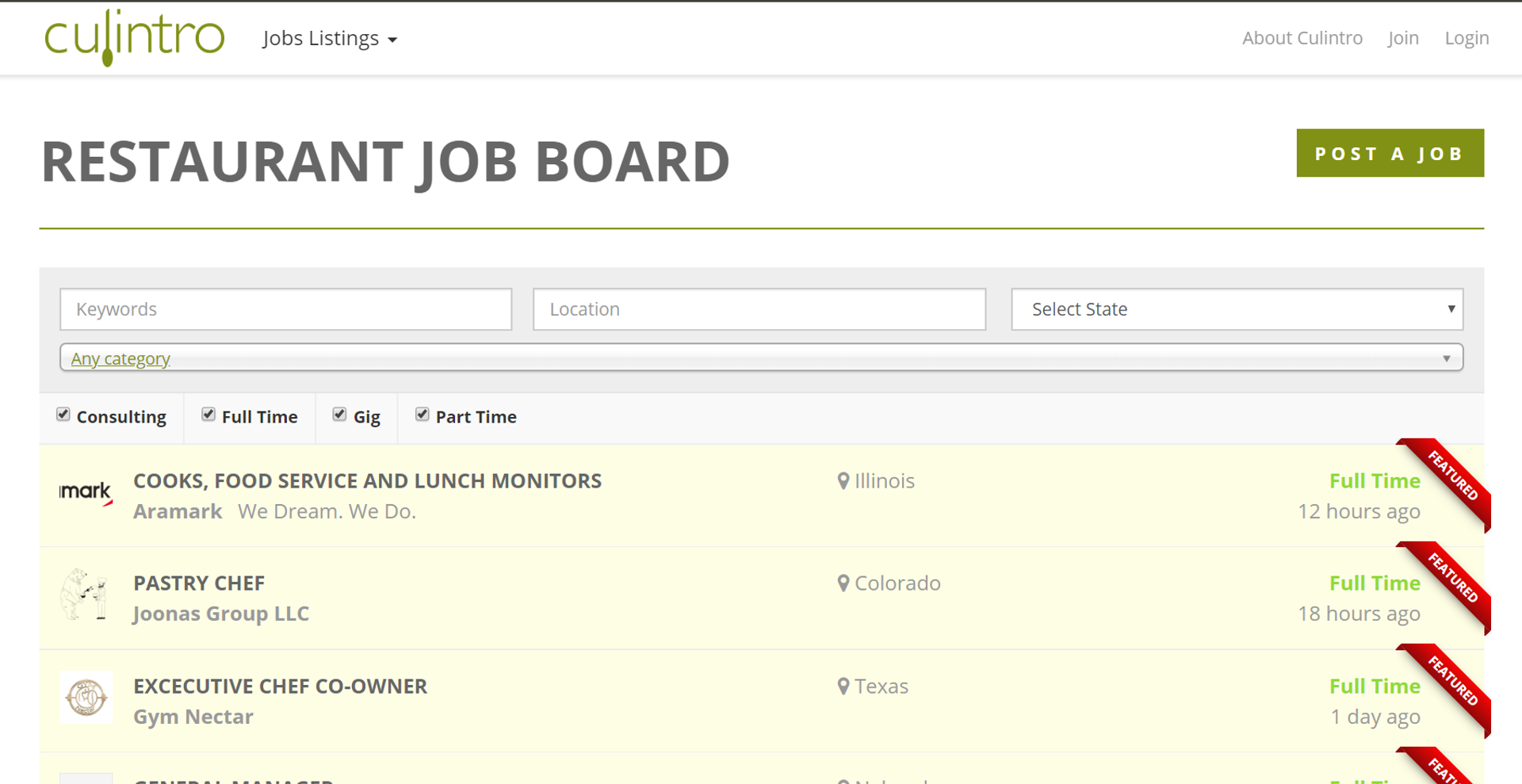 job search sites drafts restaurant culinary job