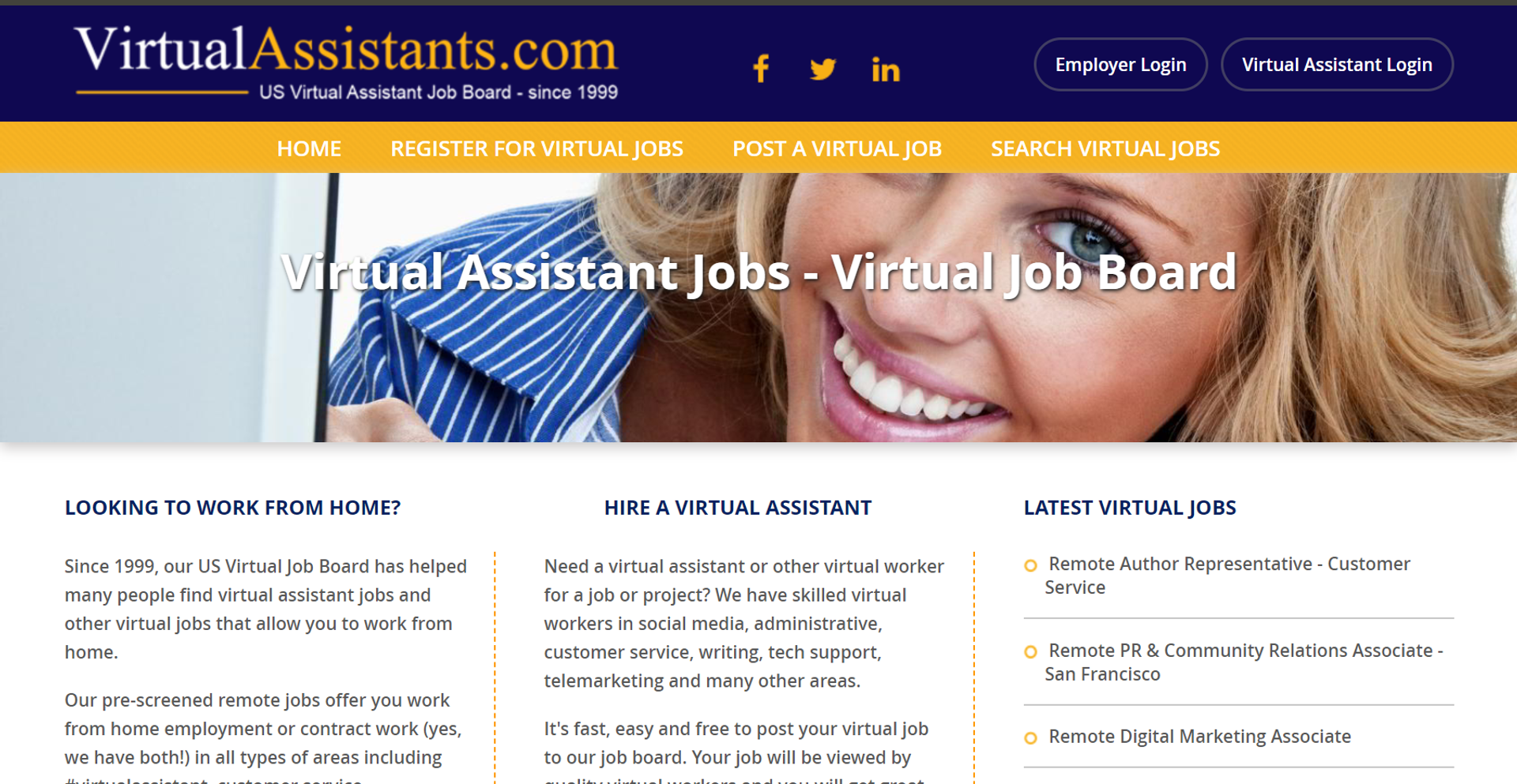job search sites drafts virtual assistants job