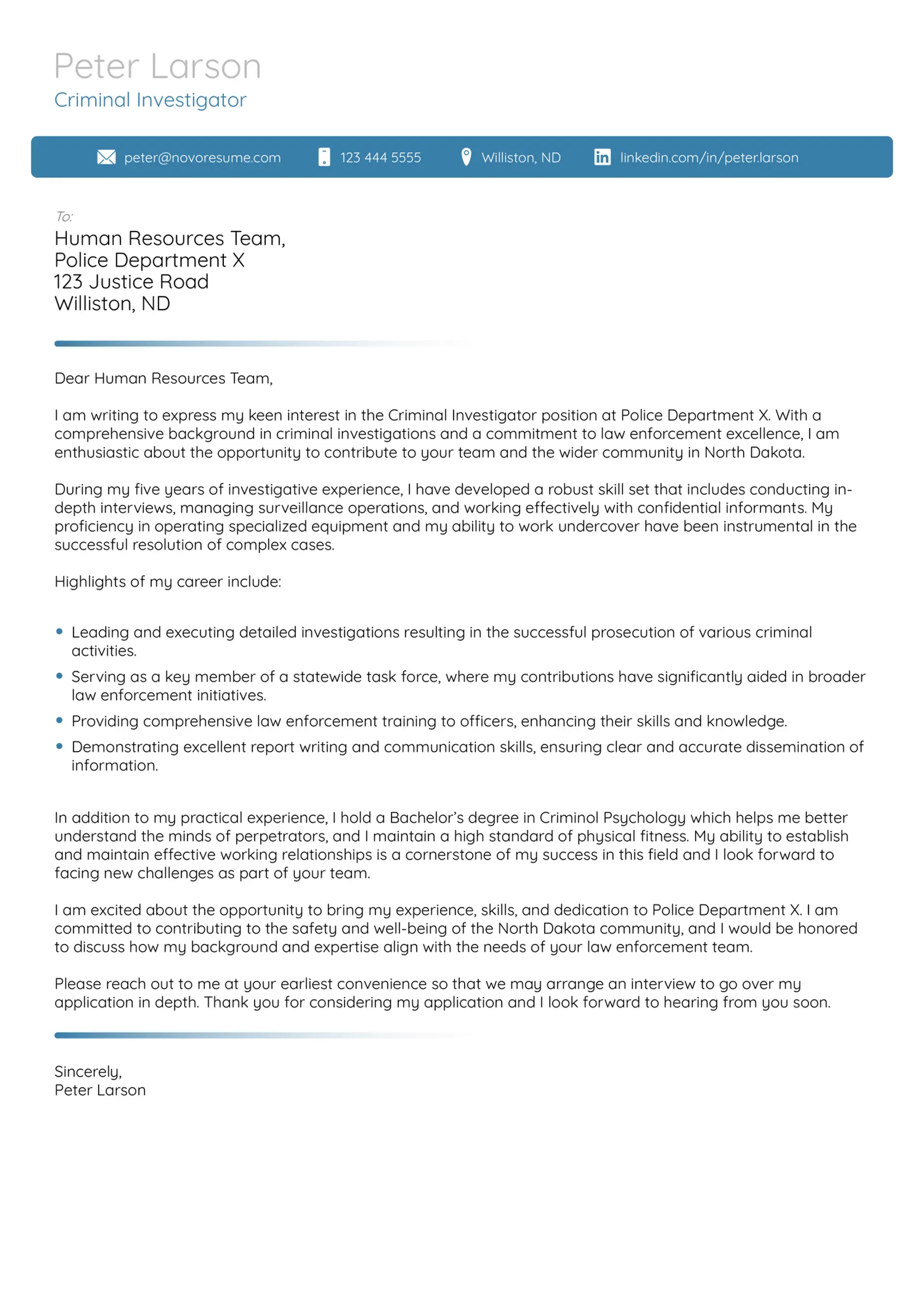 law enforcement cover letter examples drafts Law Enforcement Cover Letter