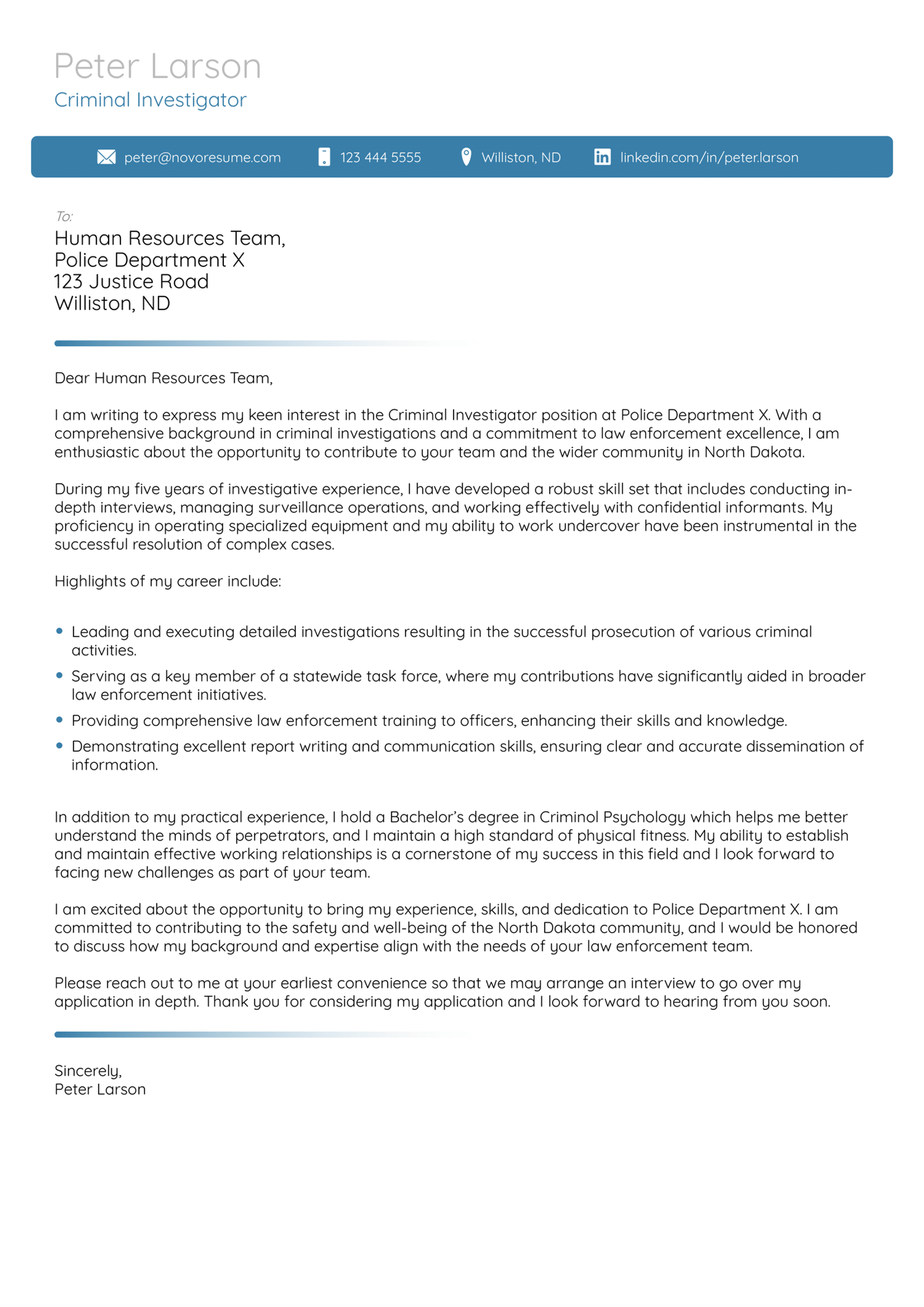 law enforcement cover letter examples drafts Law Enforcement Cover Letter