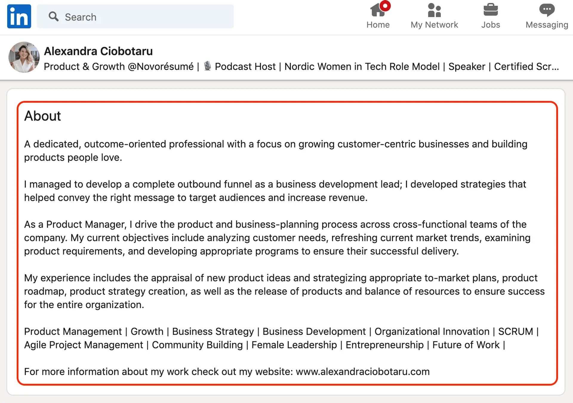 linkedin profile tips drafts correct summary for