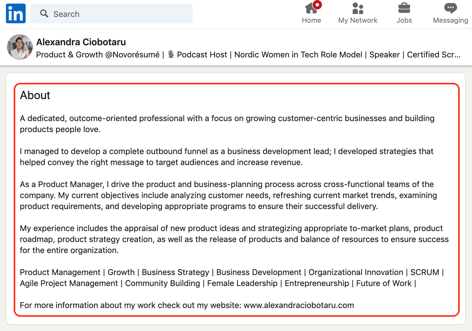 linkedin profile tips drafts correct summary for
