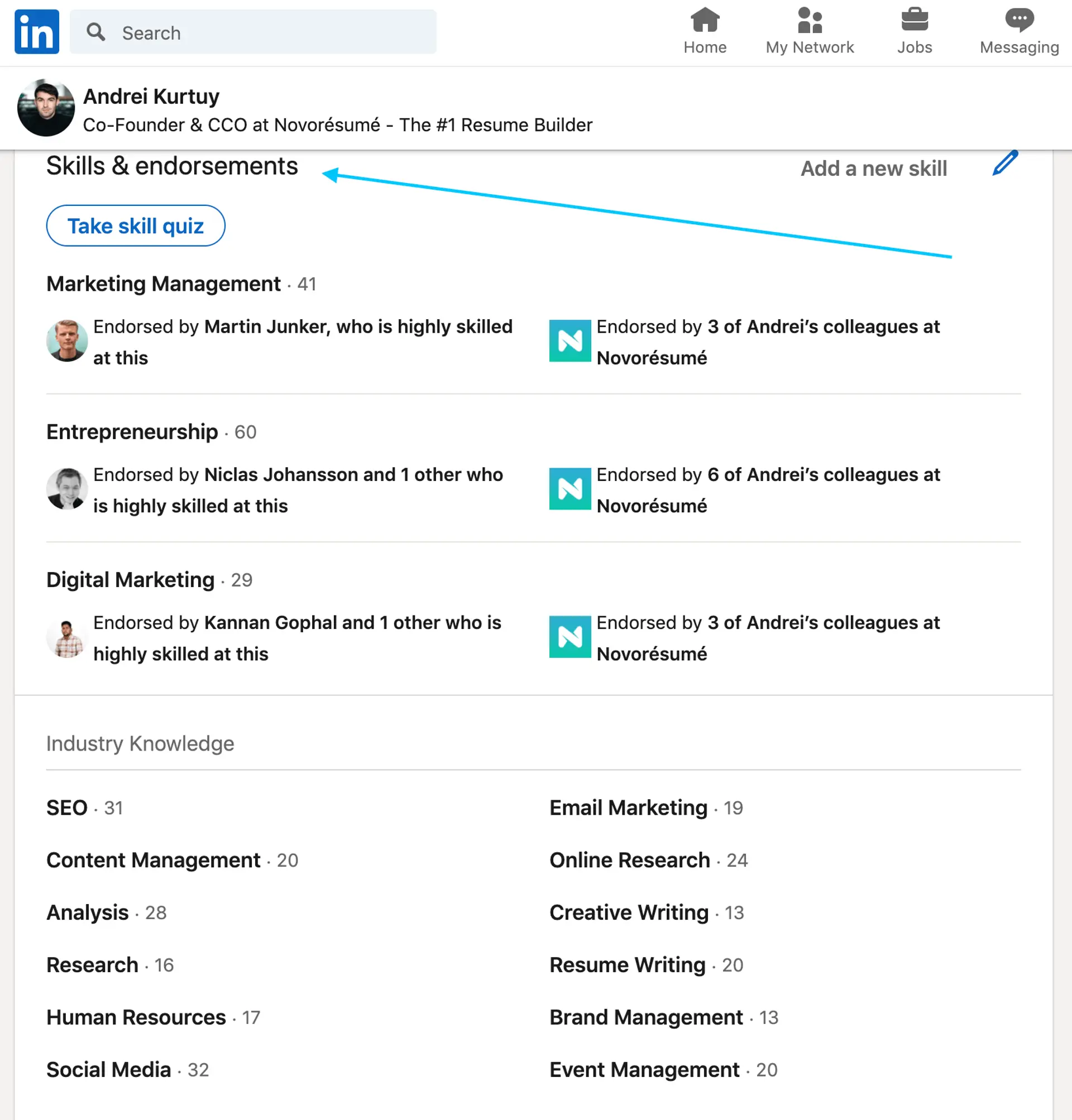 linkedin profile tips drafts skills and endorsments