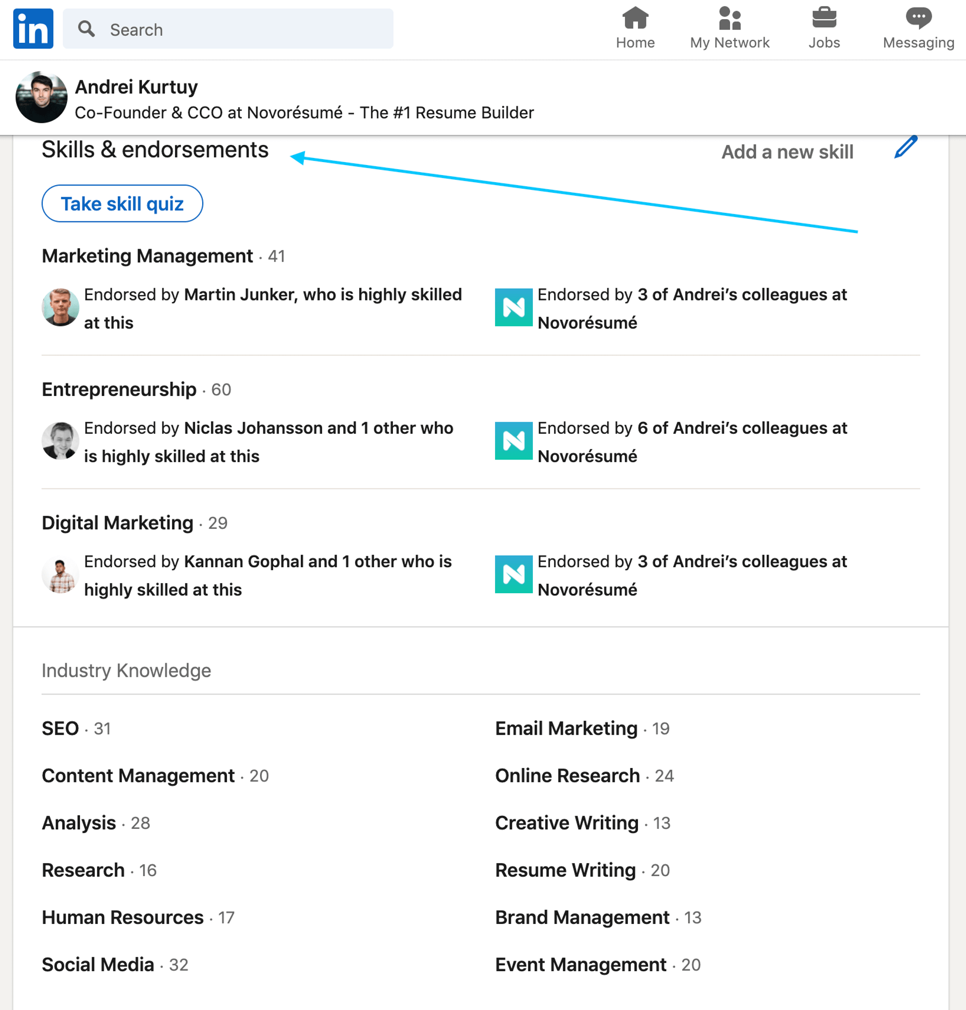 linkedin profile tips drafts skills and endorsments