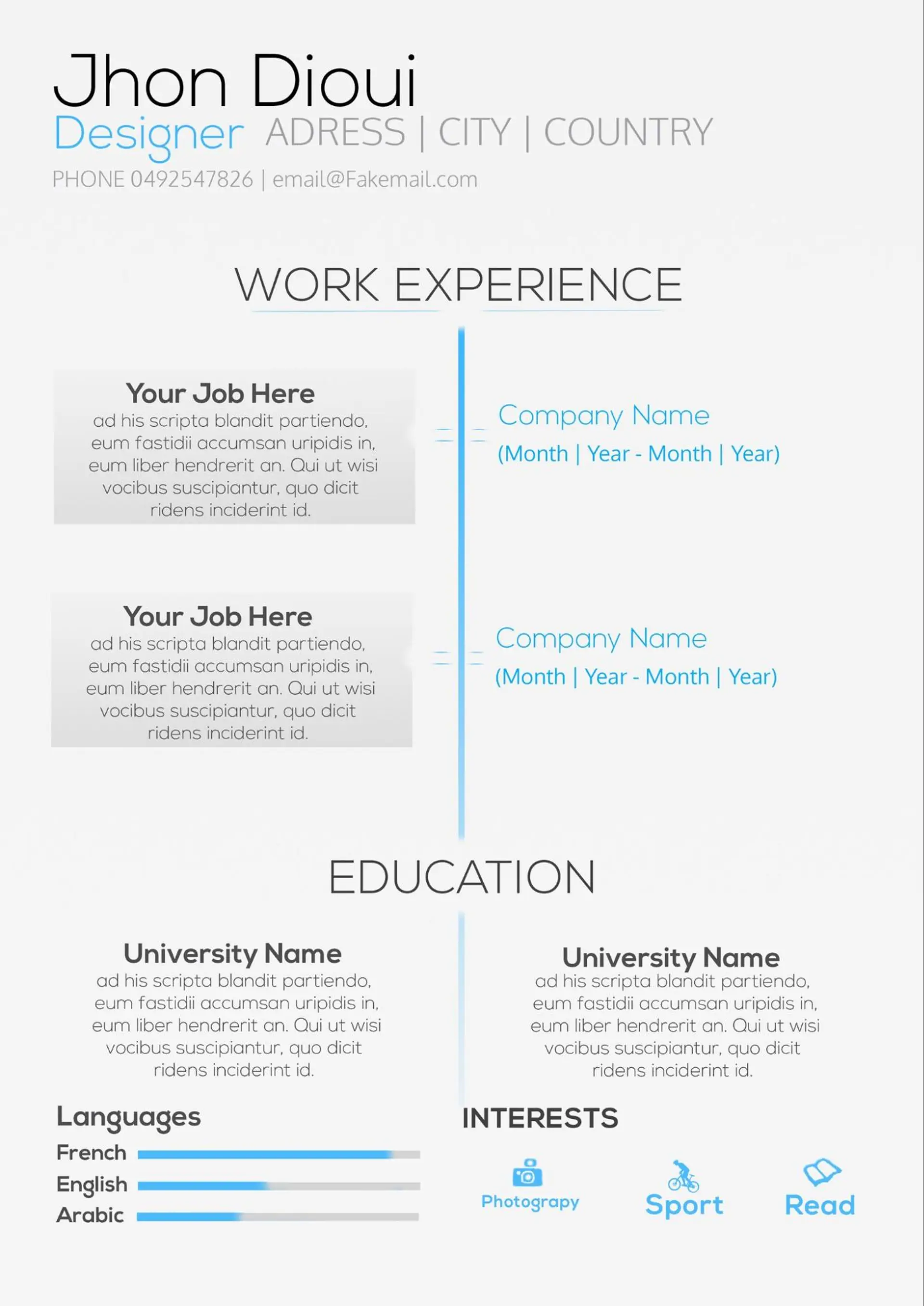 modern resume templates drafts Experience Oriented Resume