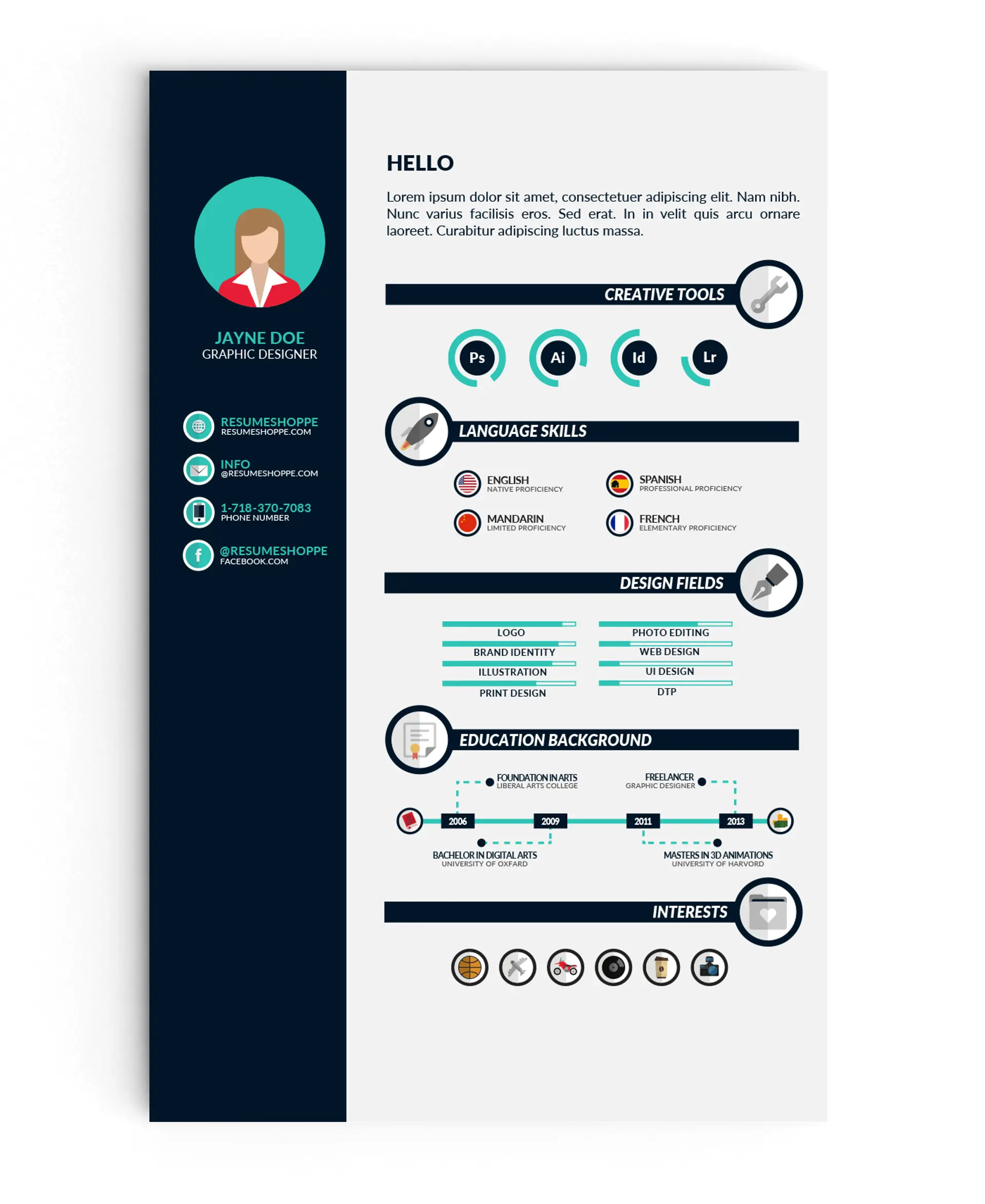 modern resume templates drafts Infographic Modern Resume