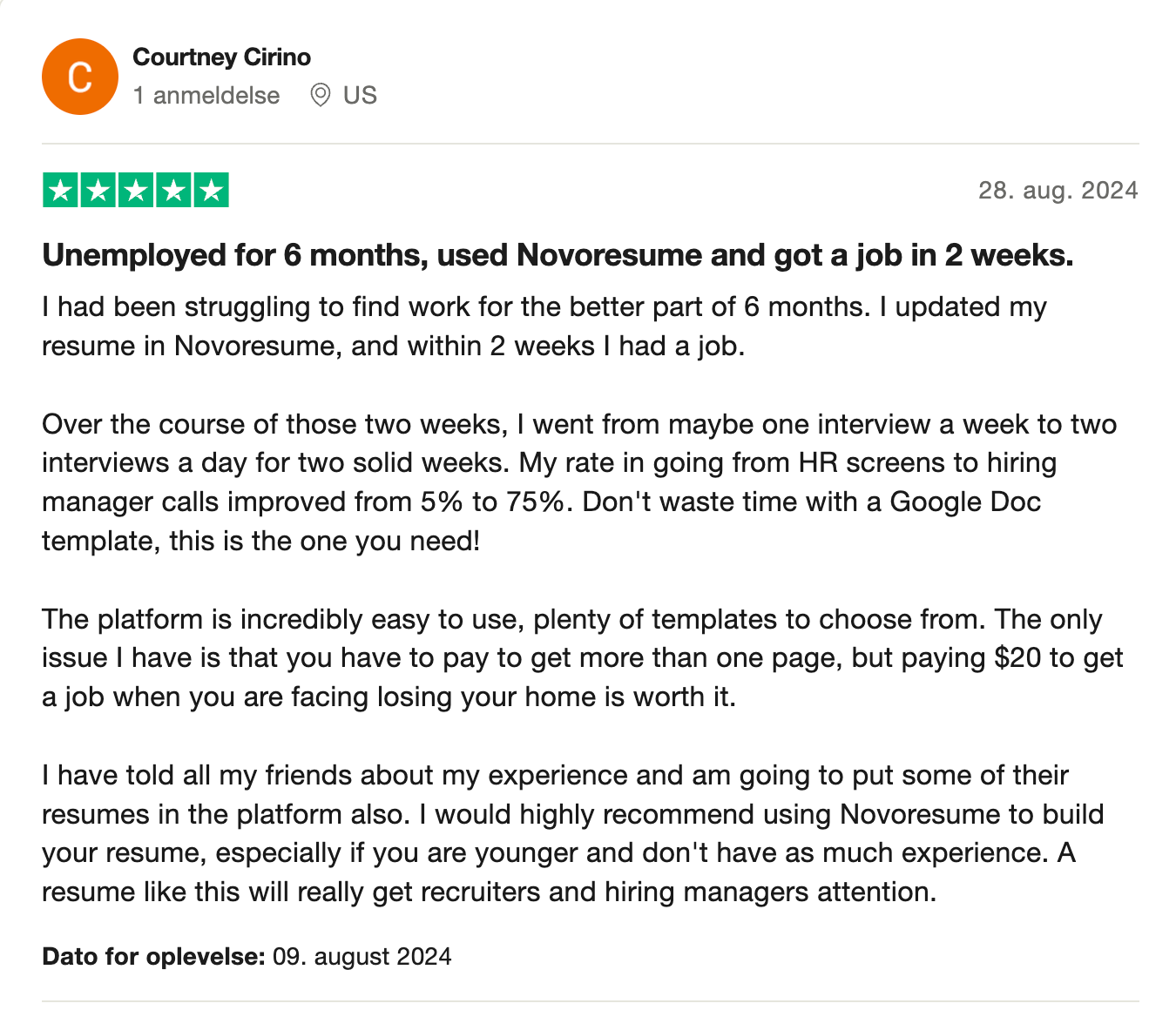 novoresume-testimonial