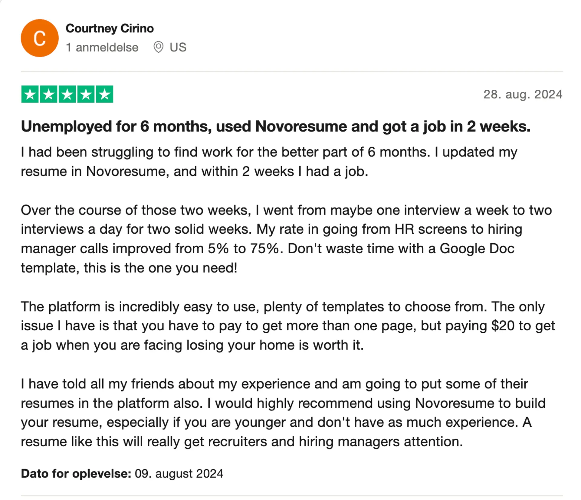 novoresume-testimonial