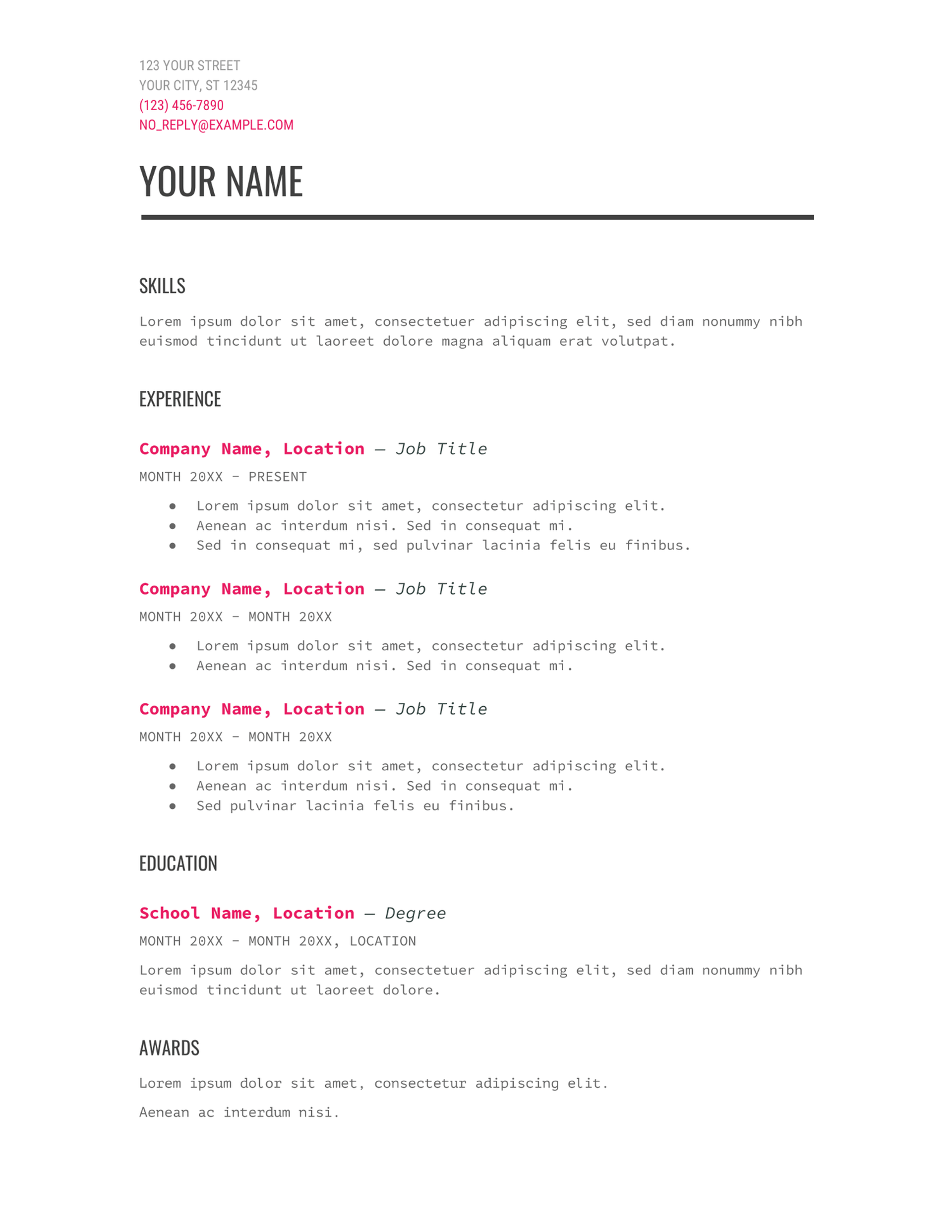 pdf doc cv drafts Modern Writer Google Docs Resume
