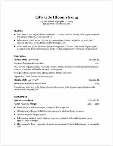 Traditional Elegance Google Docs Resume
