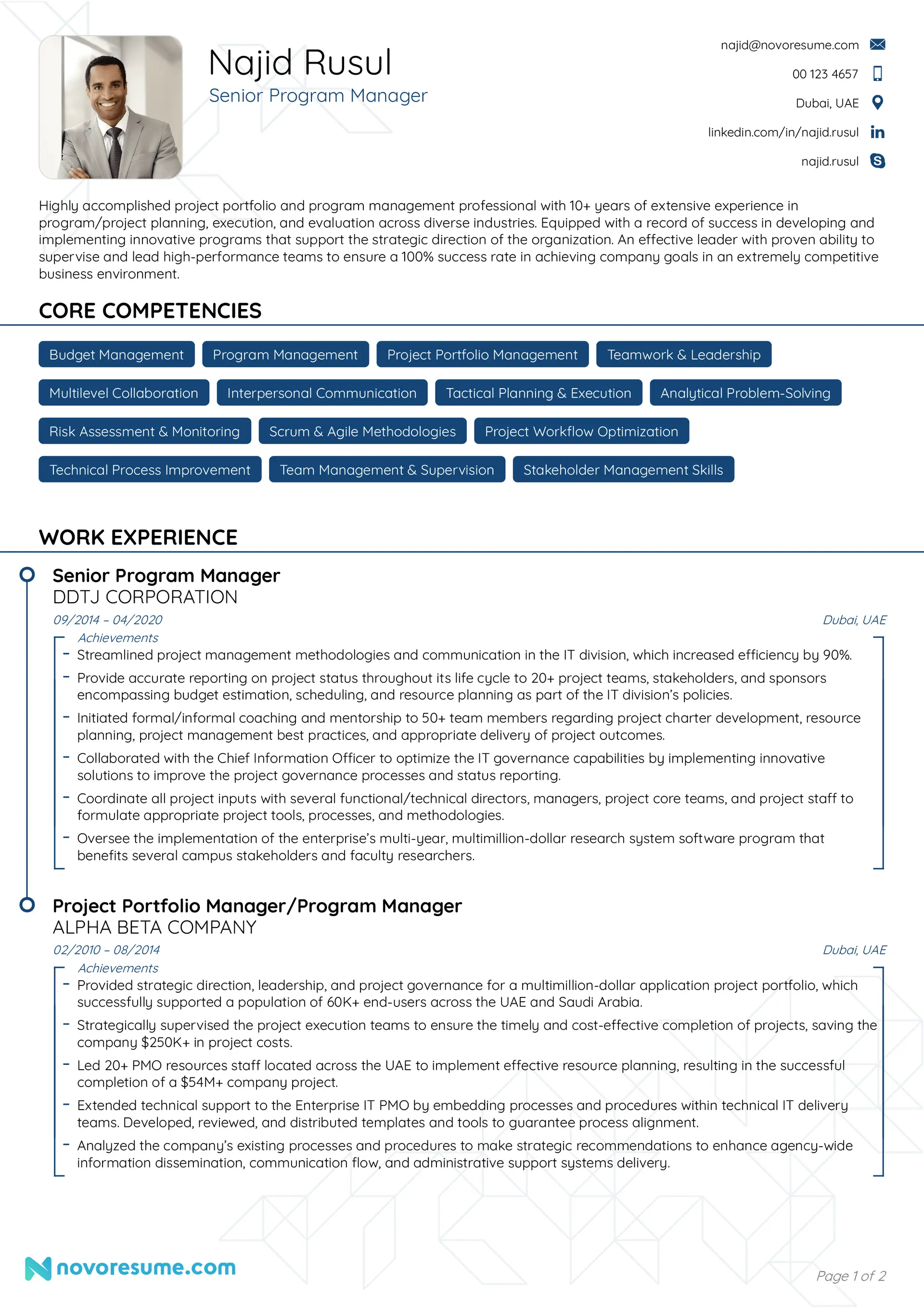 program manager resume drafts program manager