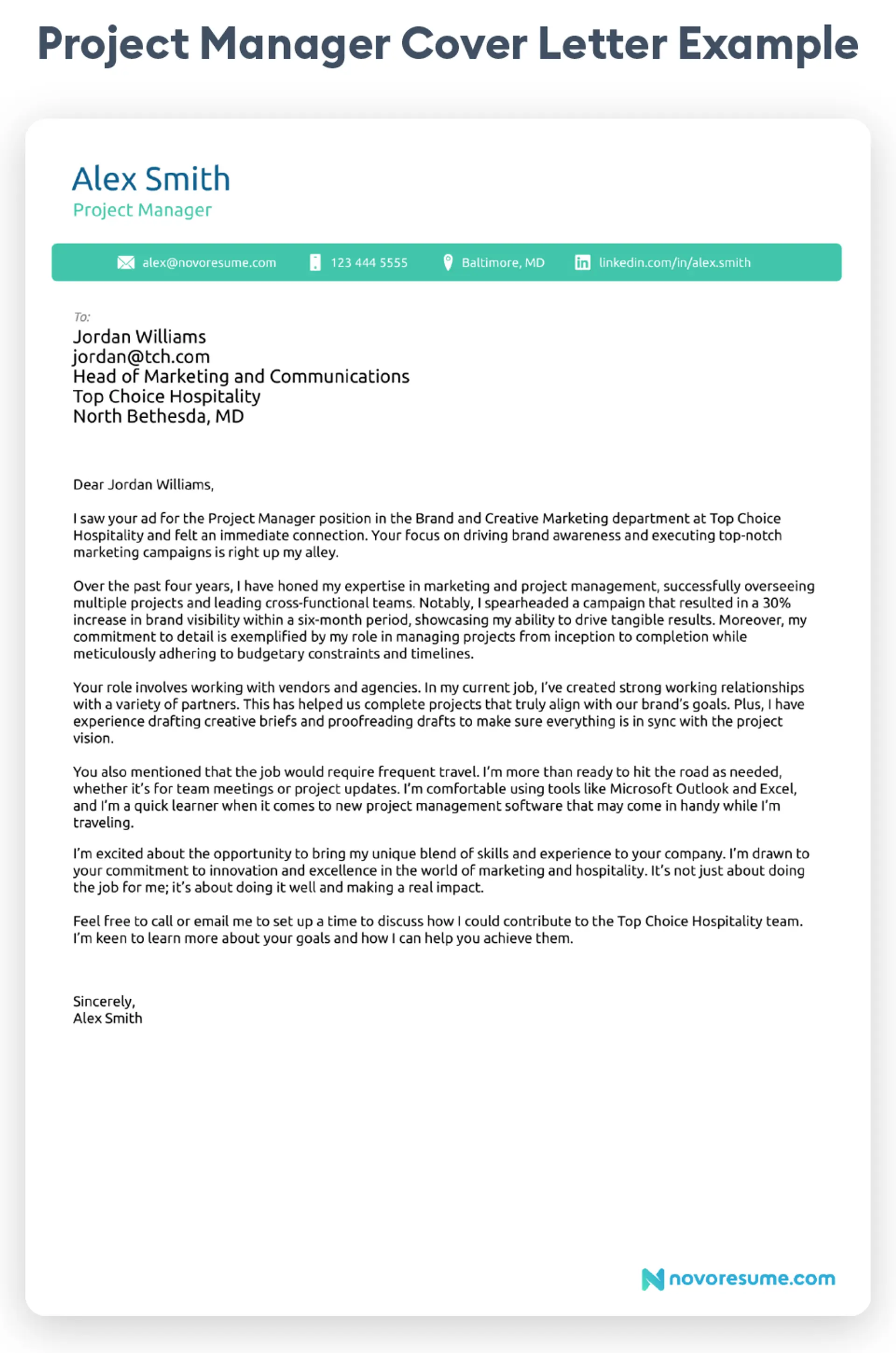 project manager cover letter examples drafts Project Manager Cover Letter