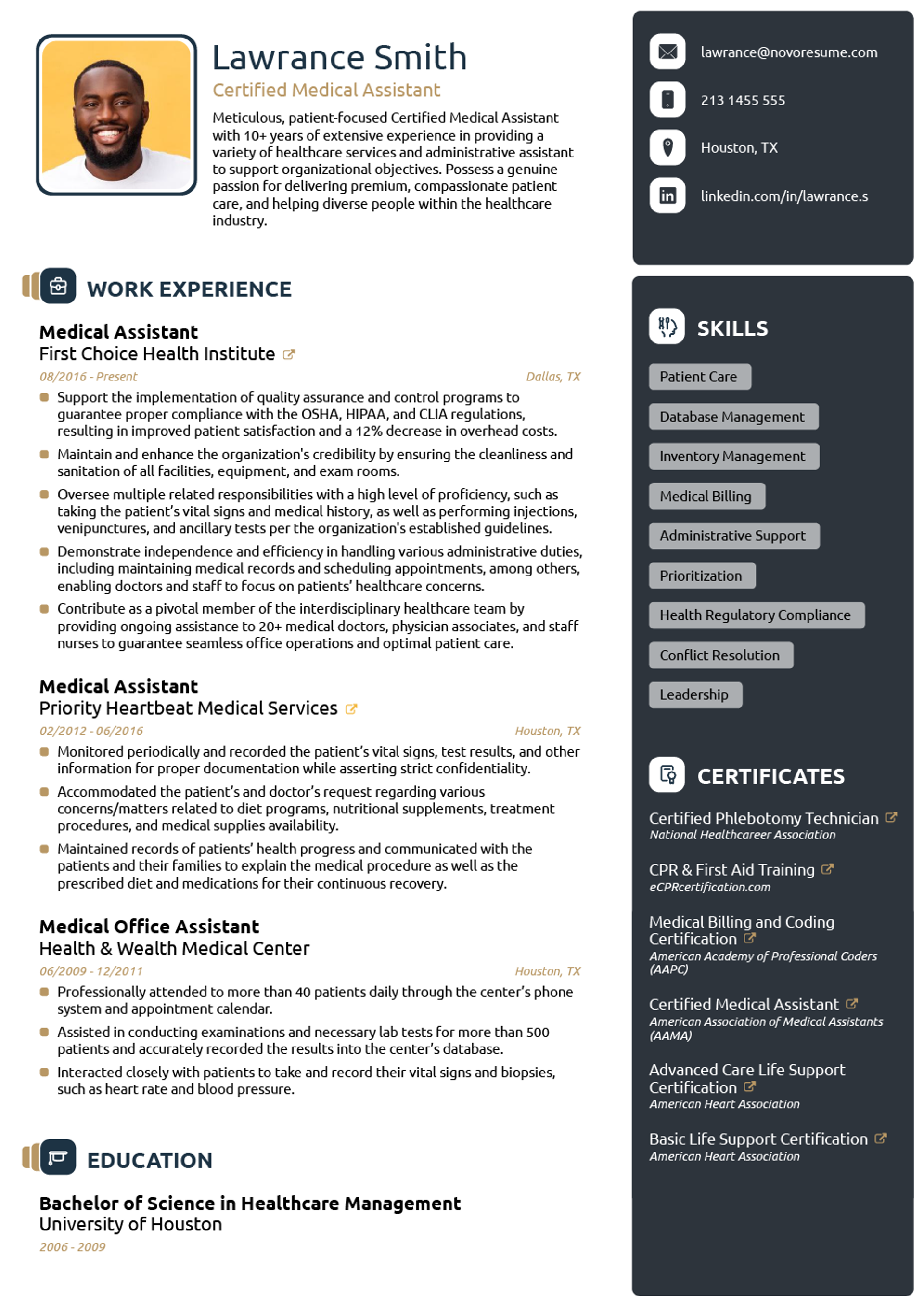 resume certifications drafts Certified Medical Assistant Resume