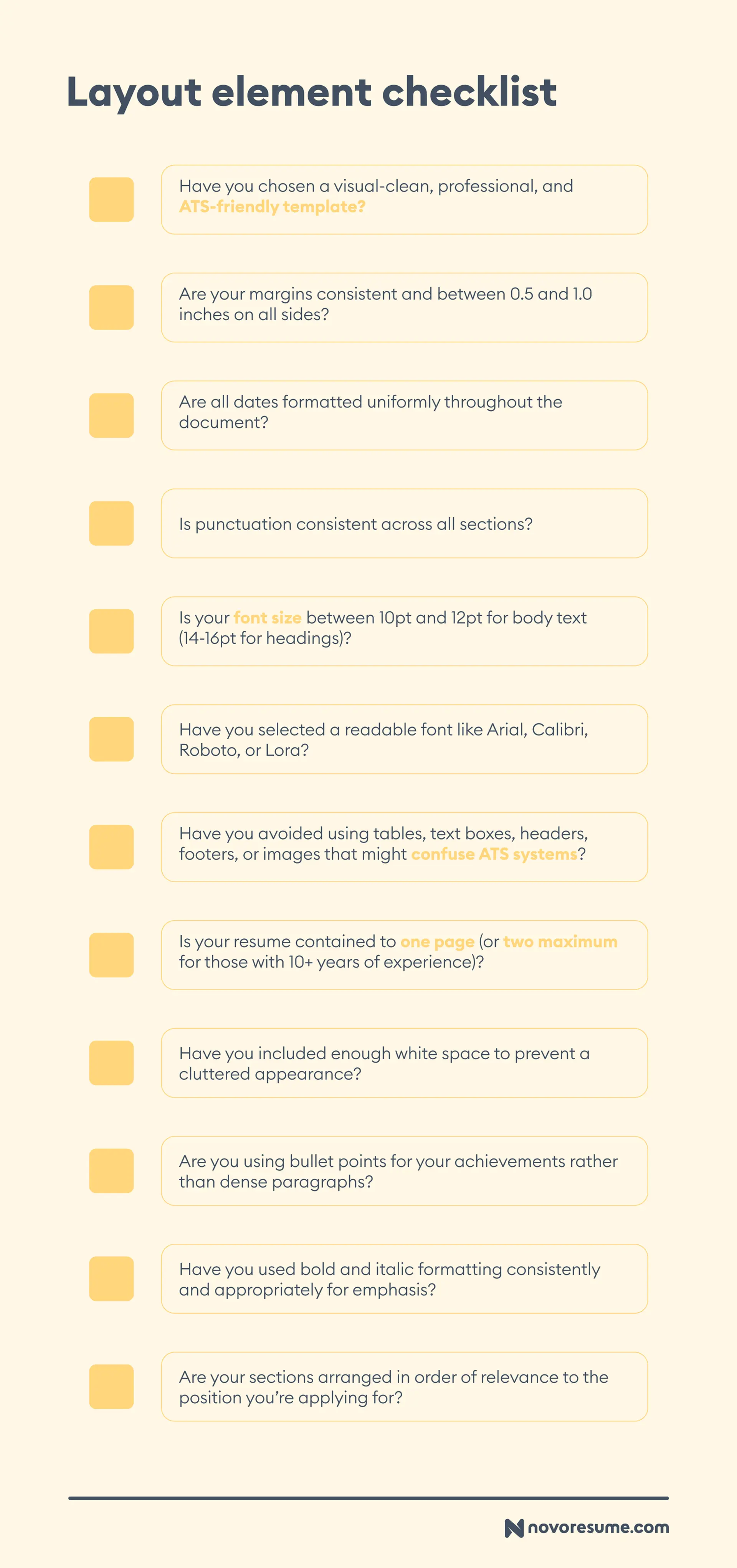 resume checklist drafts resume checklist