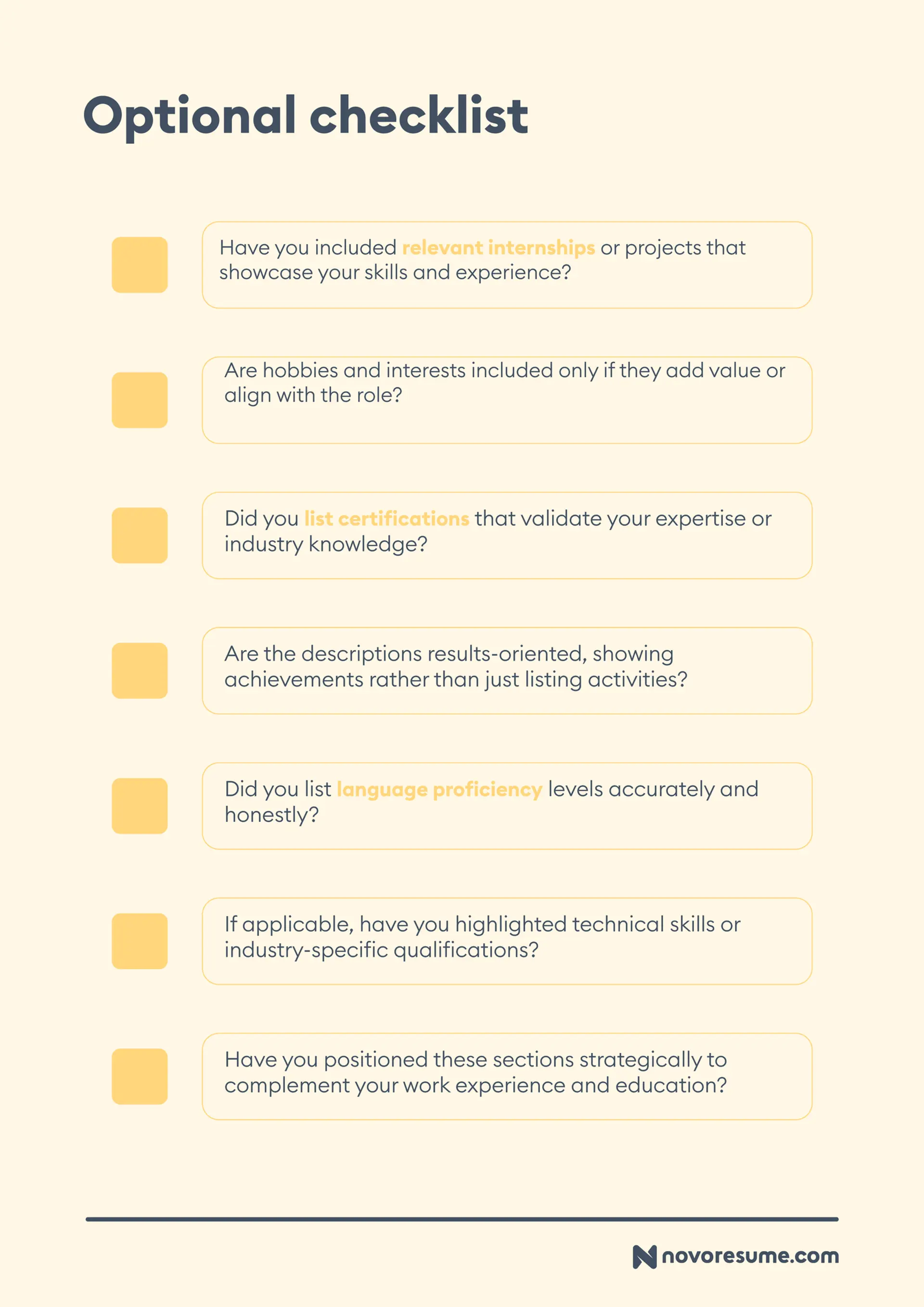 resume checklist drafts resume checklist optional