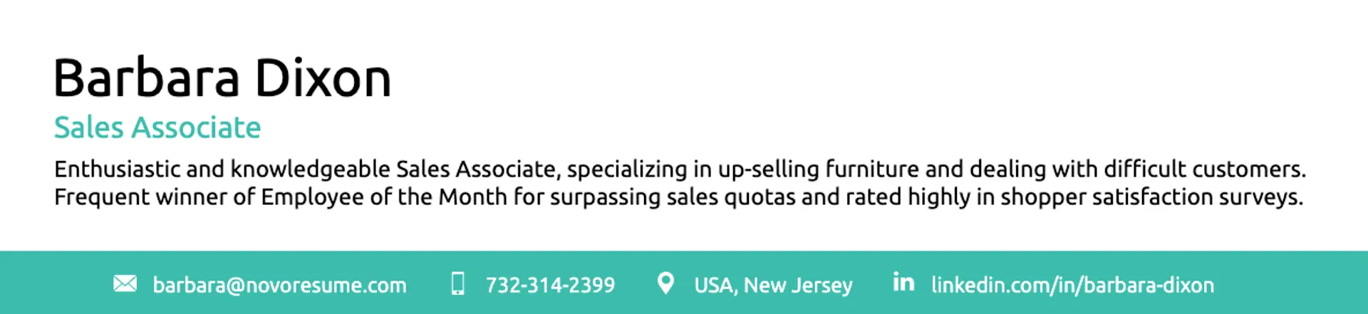 resume header drafts Sales Associate Resume Header
