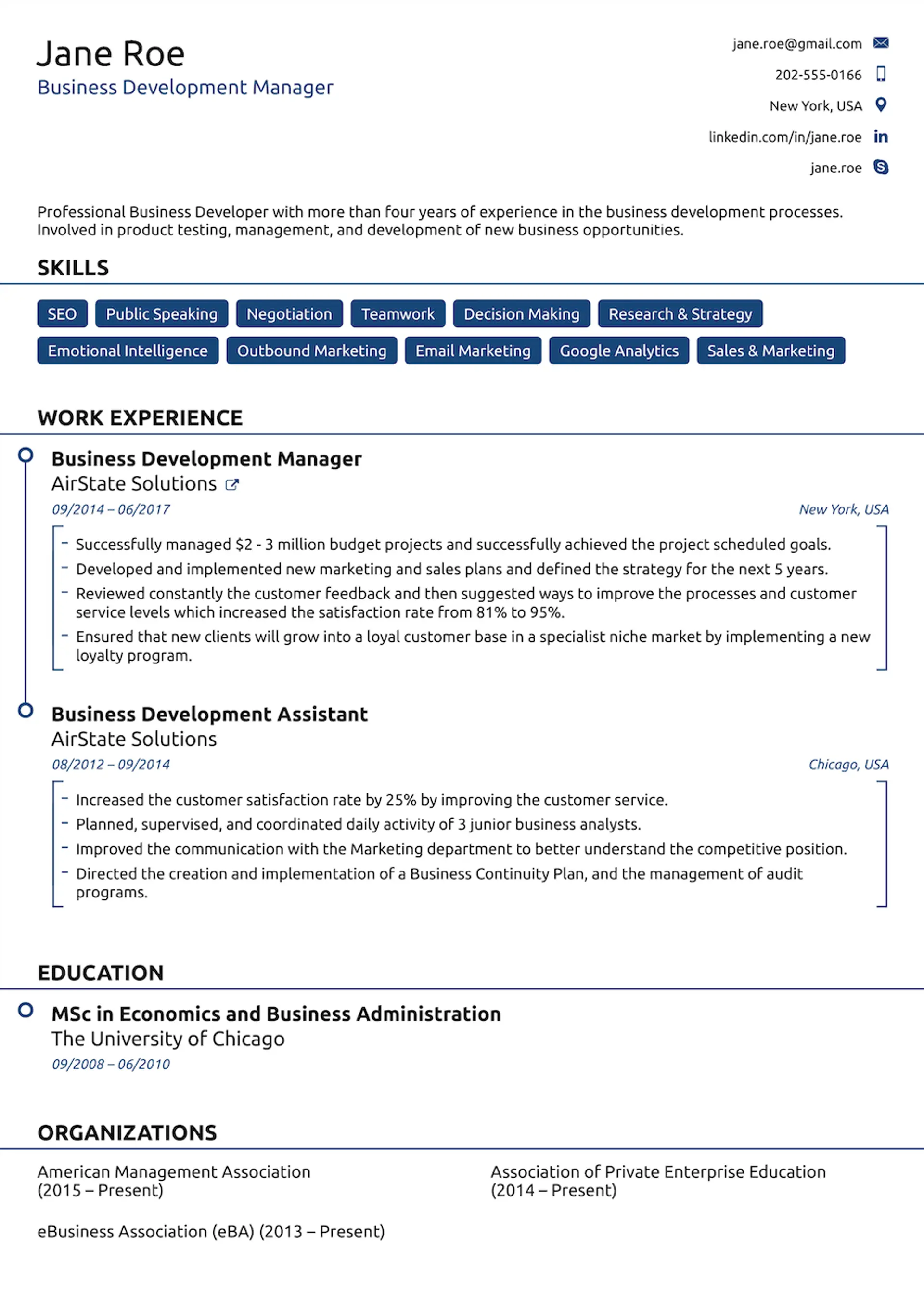 resume sections drafts resume
