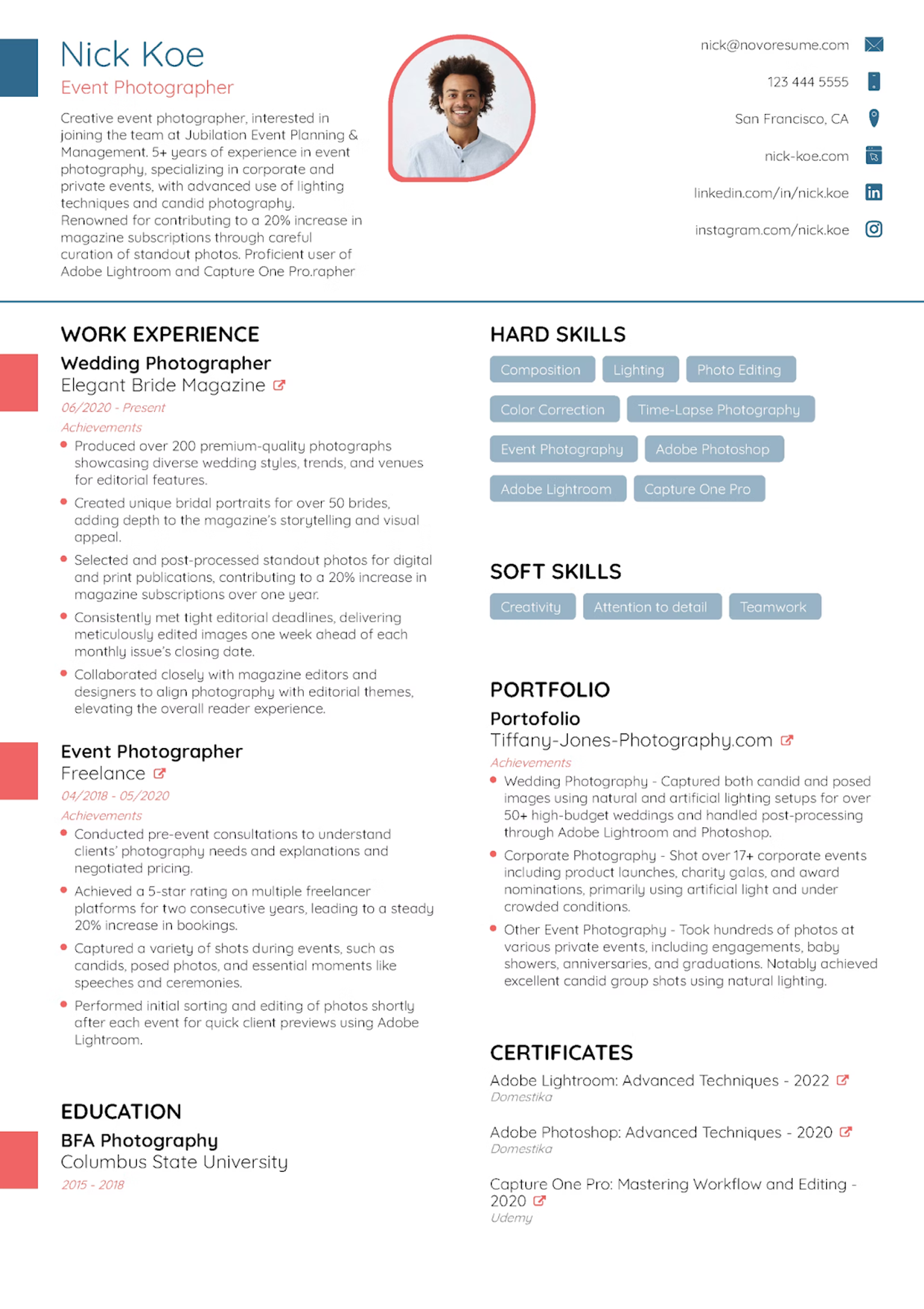 11 Best Resume Templates with Photos for 2025 Novoresume