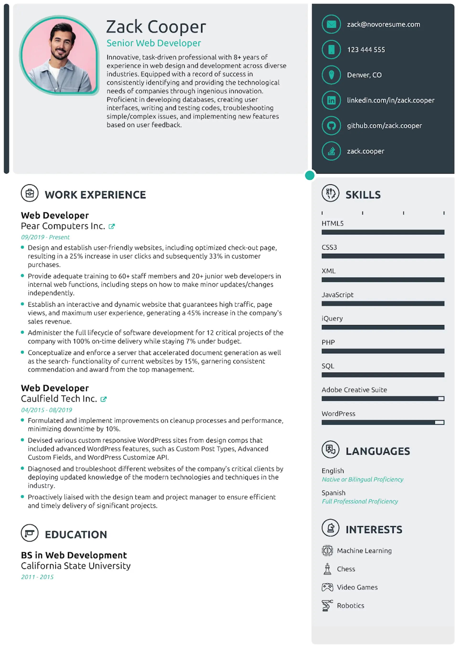 resume templates with photos drafts Tech Resume Template with