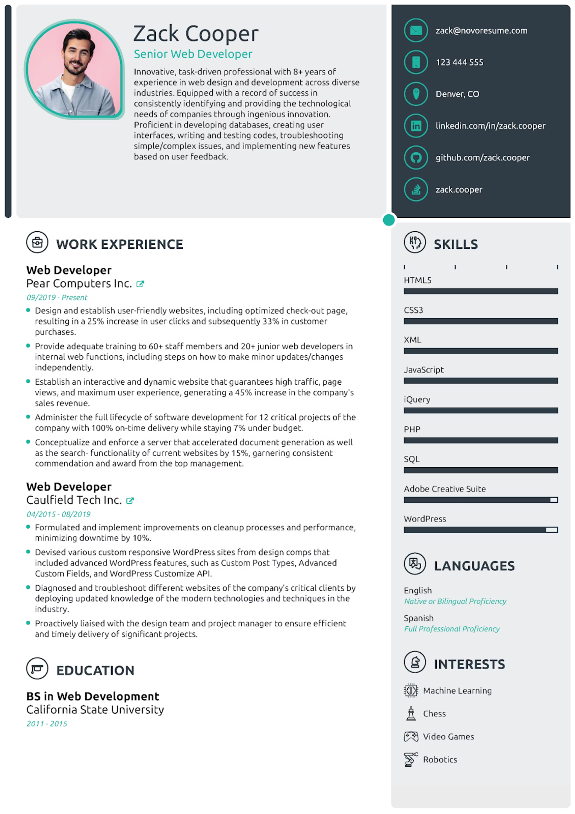 resume templates with photos drafts Tech Resume Template with