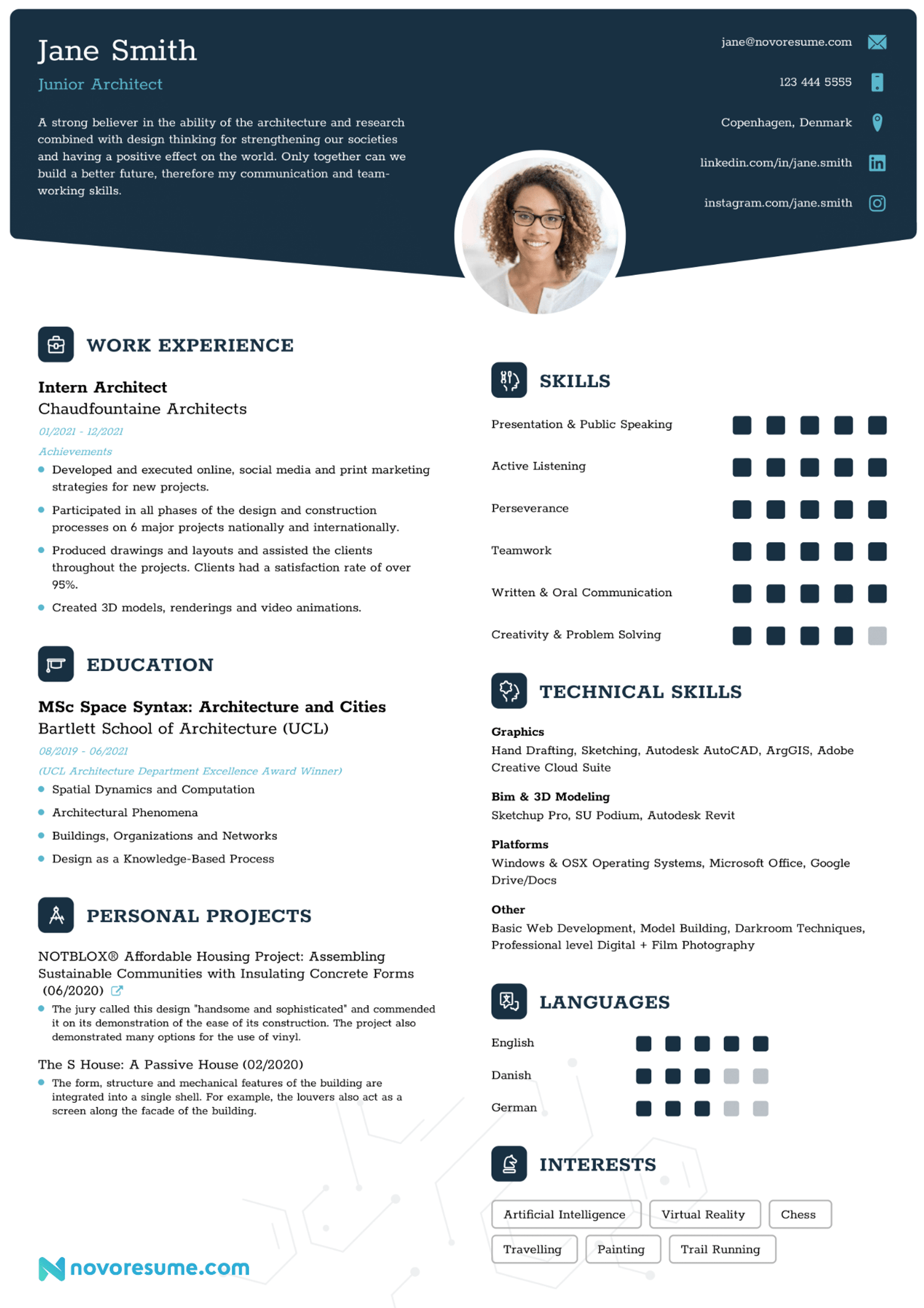 resume vs cover letter drafts Architect Resume