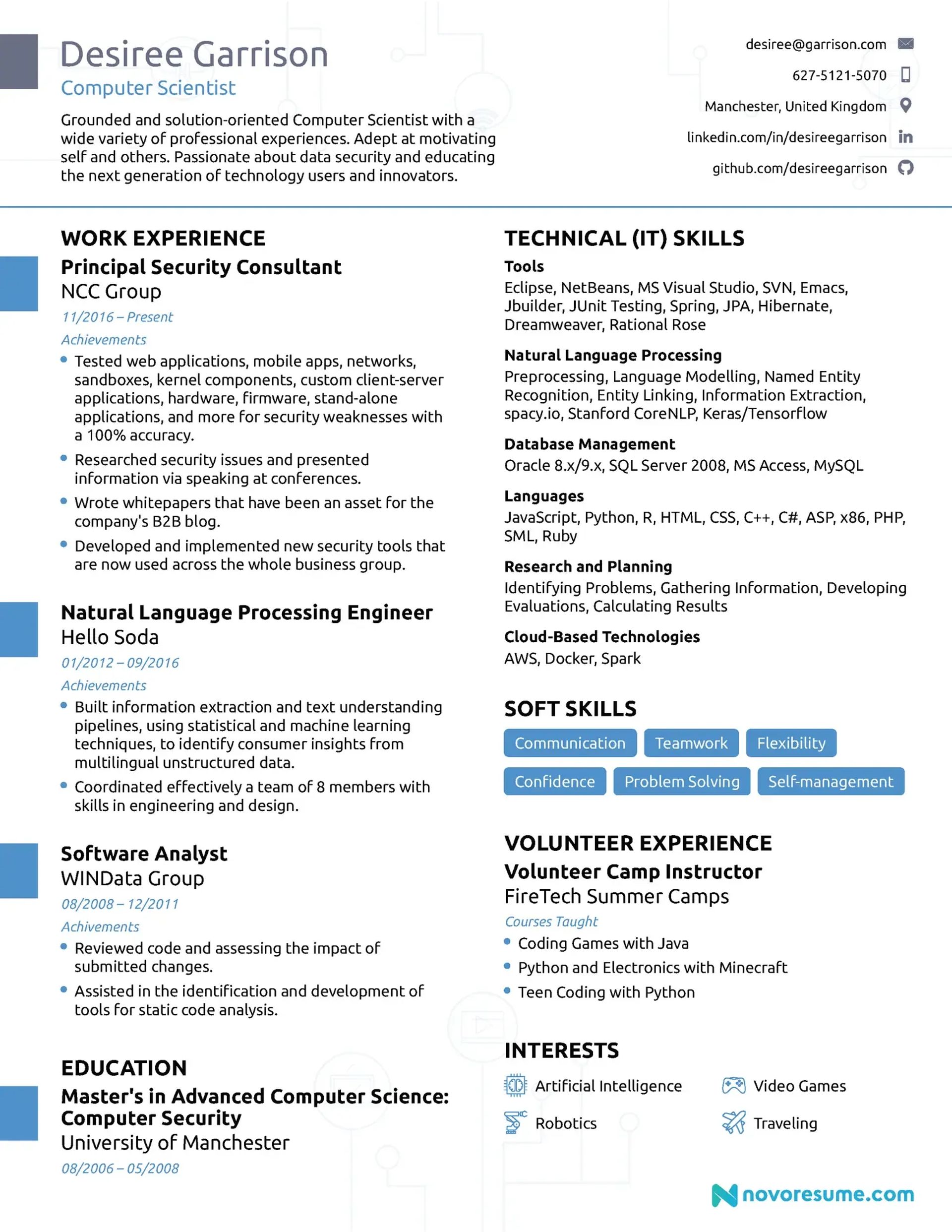 resume vs cover letter drafts Computer Science Resume