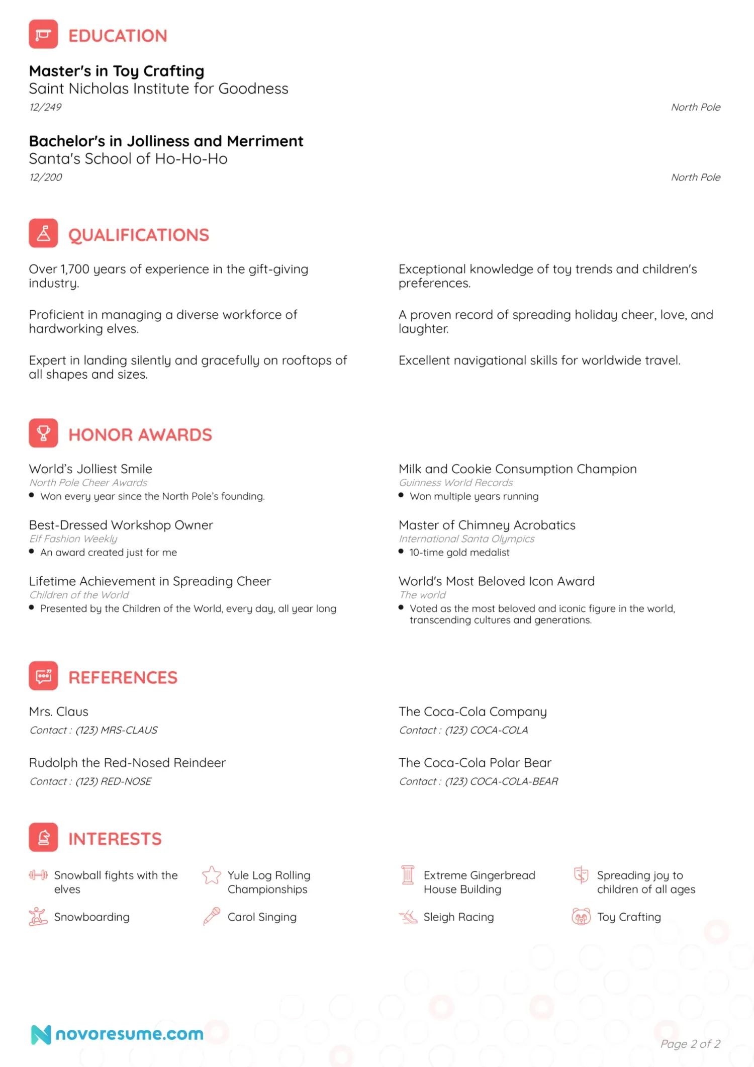 santa resume drafts santa s resume