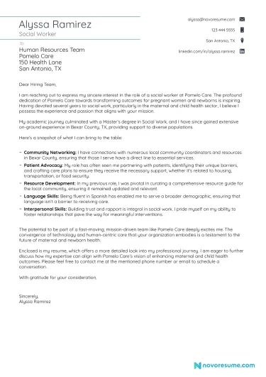 Social Worker Cover Letter