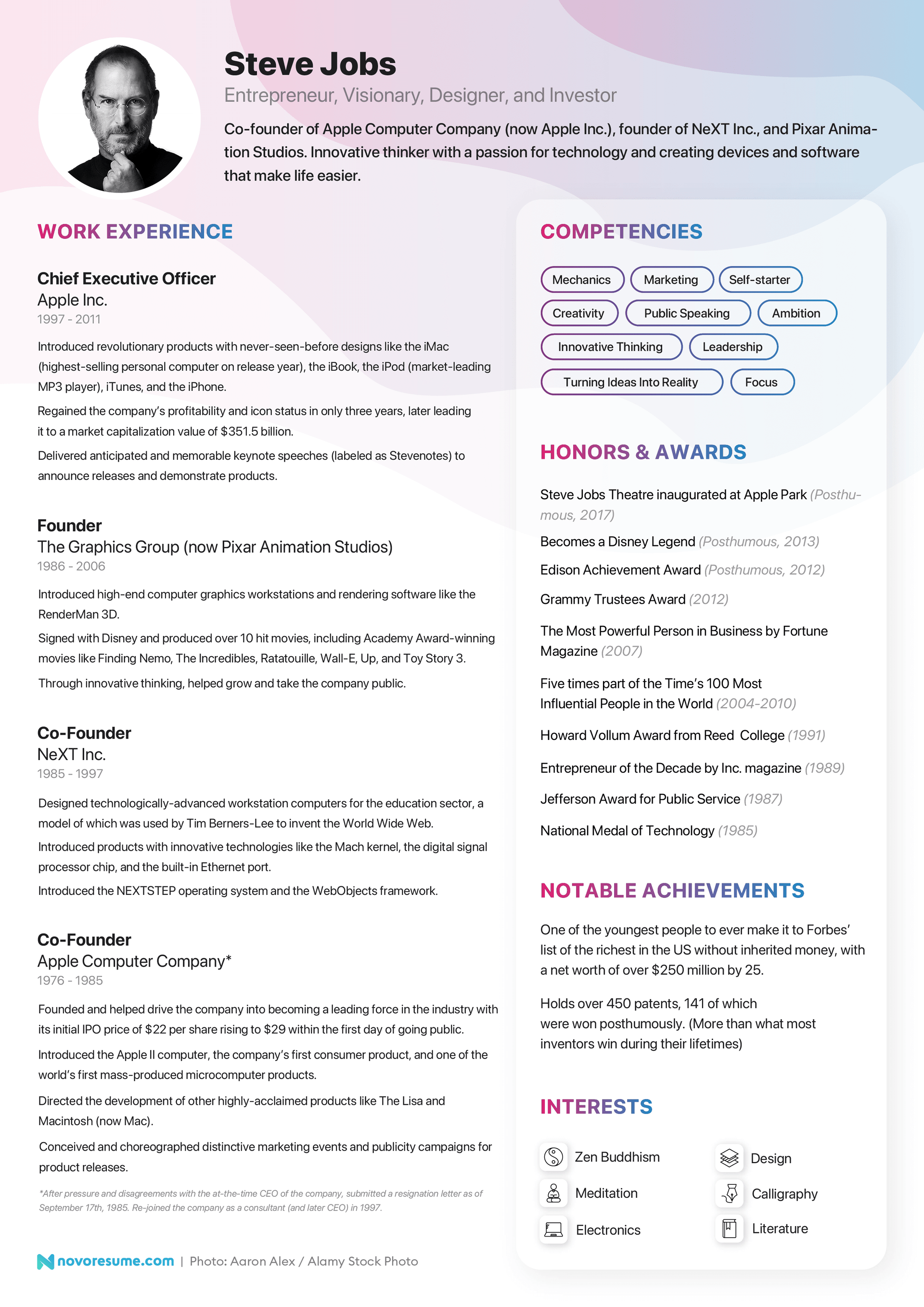 steve jobs resume drafts steve jobs