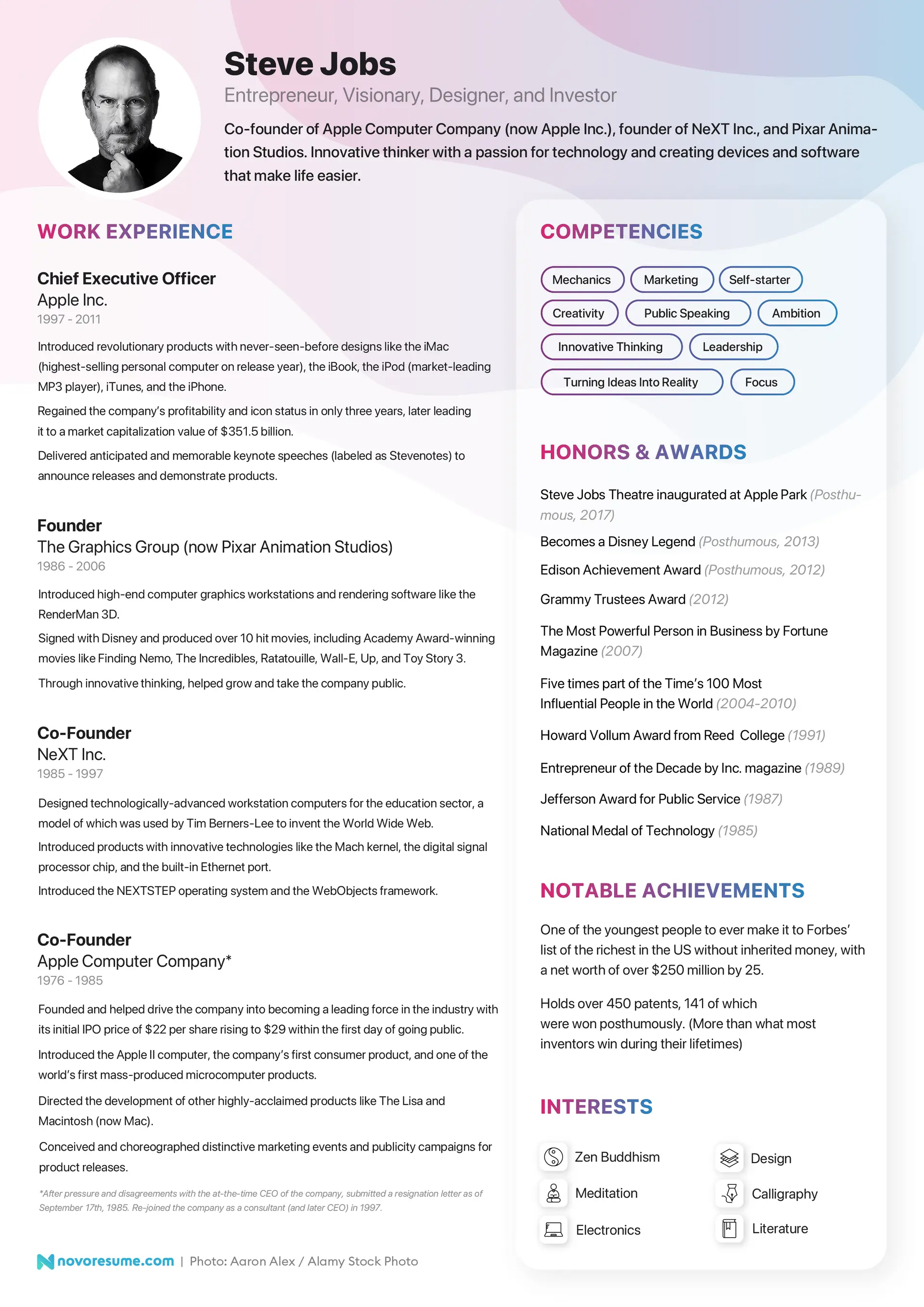 steve jobs resume drafts steve jobs