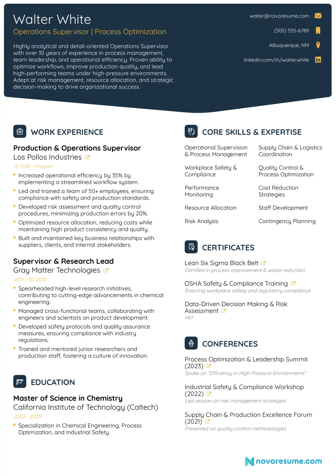 Supervisor Resume Example for 2026 [Tips & Skills to Land the Job]
