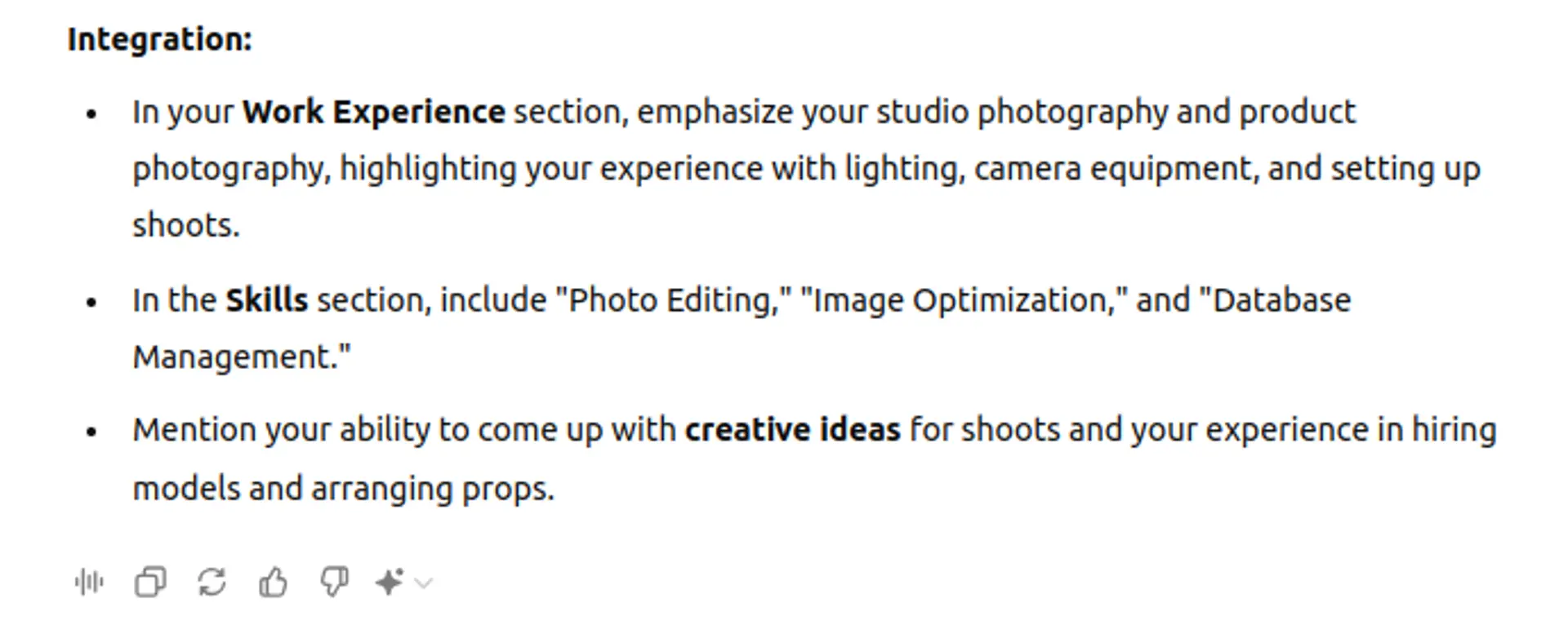 tailor resume to job with chatgpt drafts ATS Prompt for ChatGPT for professional photographer