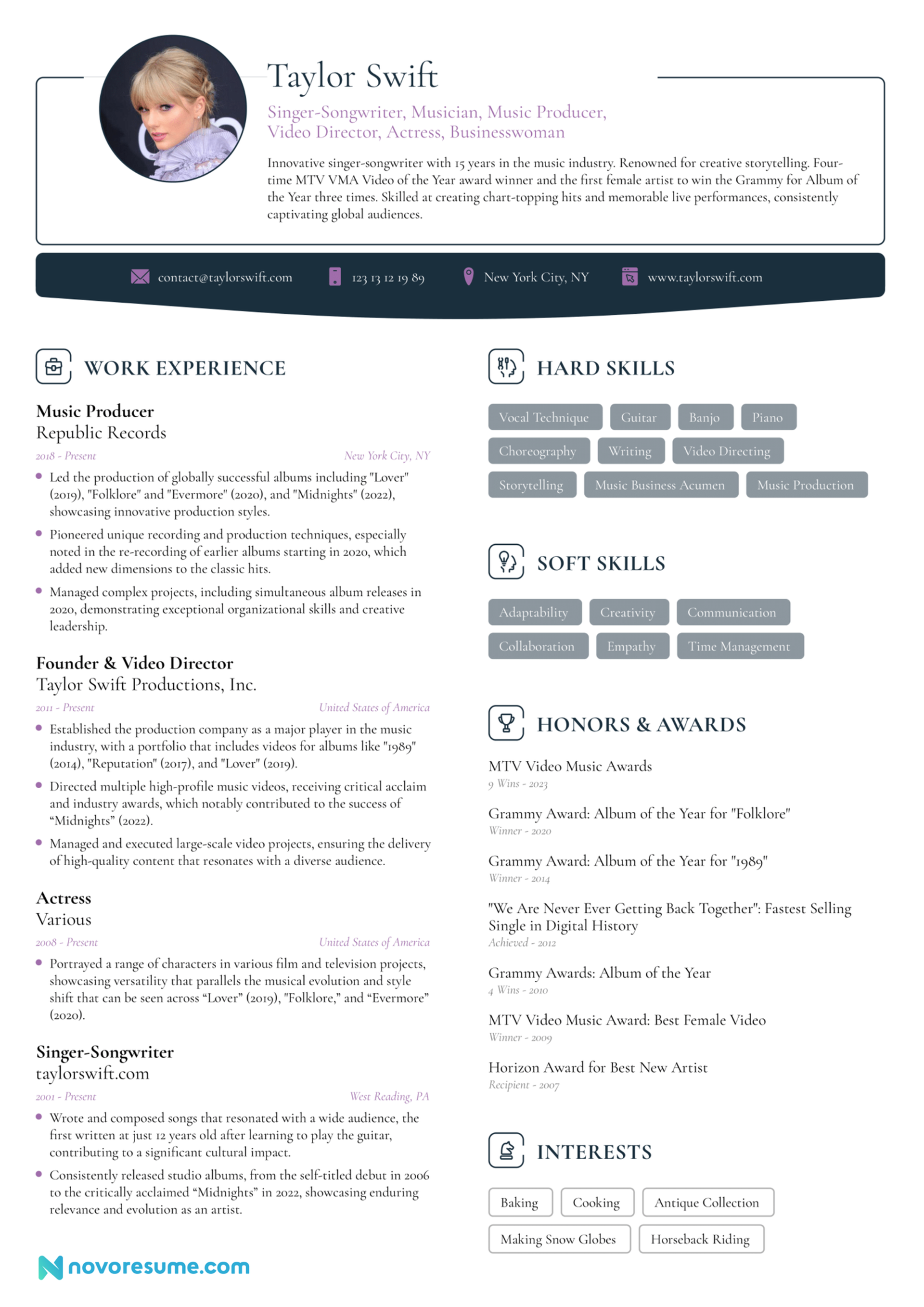 taylor swift resume drafts taylor swift