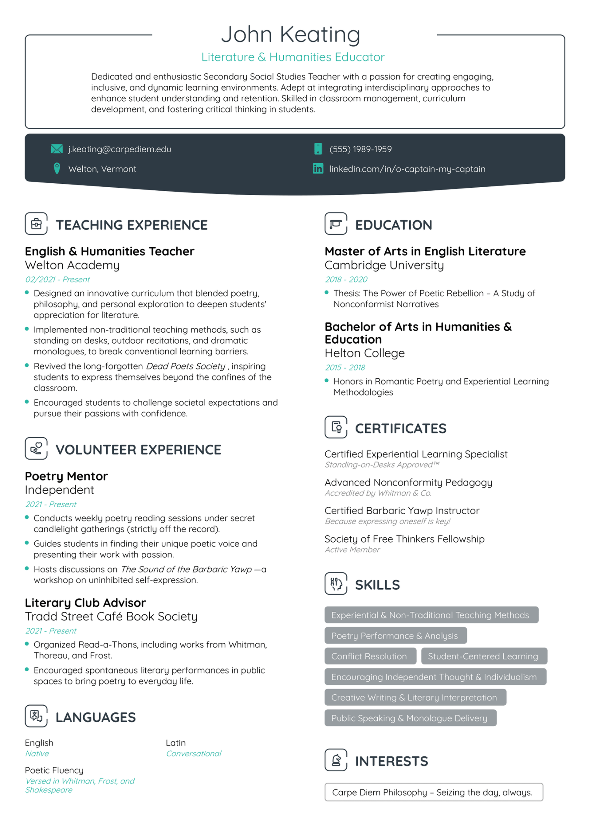 teacher resume example drafts teacher resume