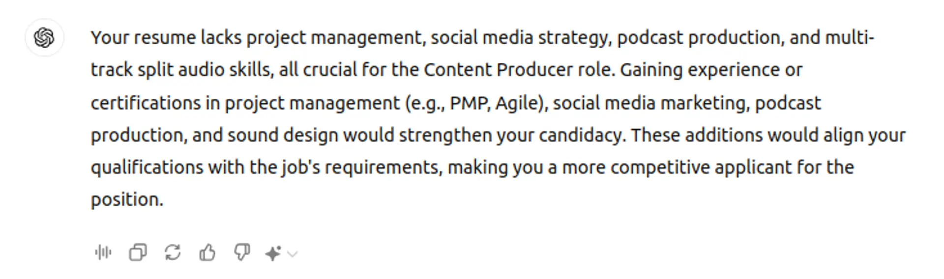 use chatgpt to review resume drafts chatgpt answer for video editor