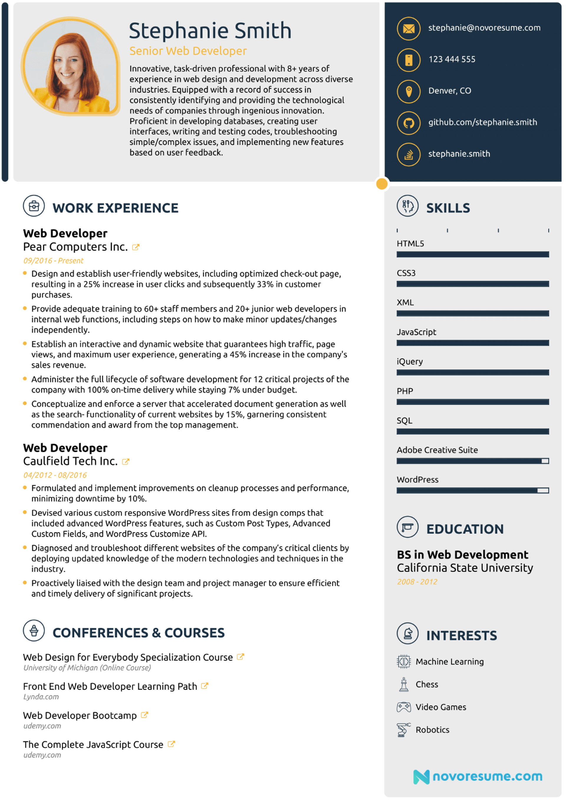web developer resume drafts web developer