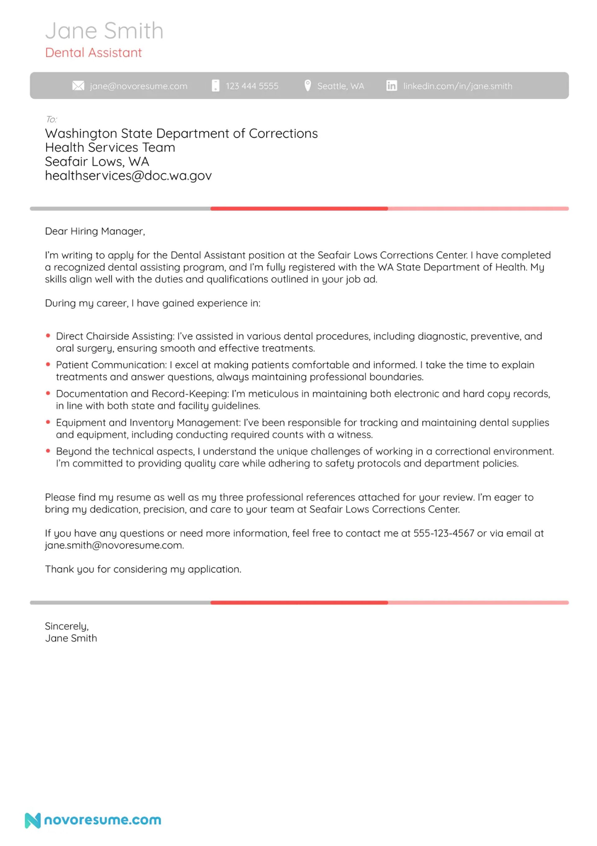 what to include in a cover letter drafts Dental Assistant Cover