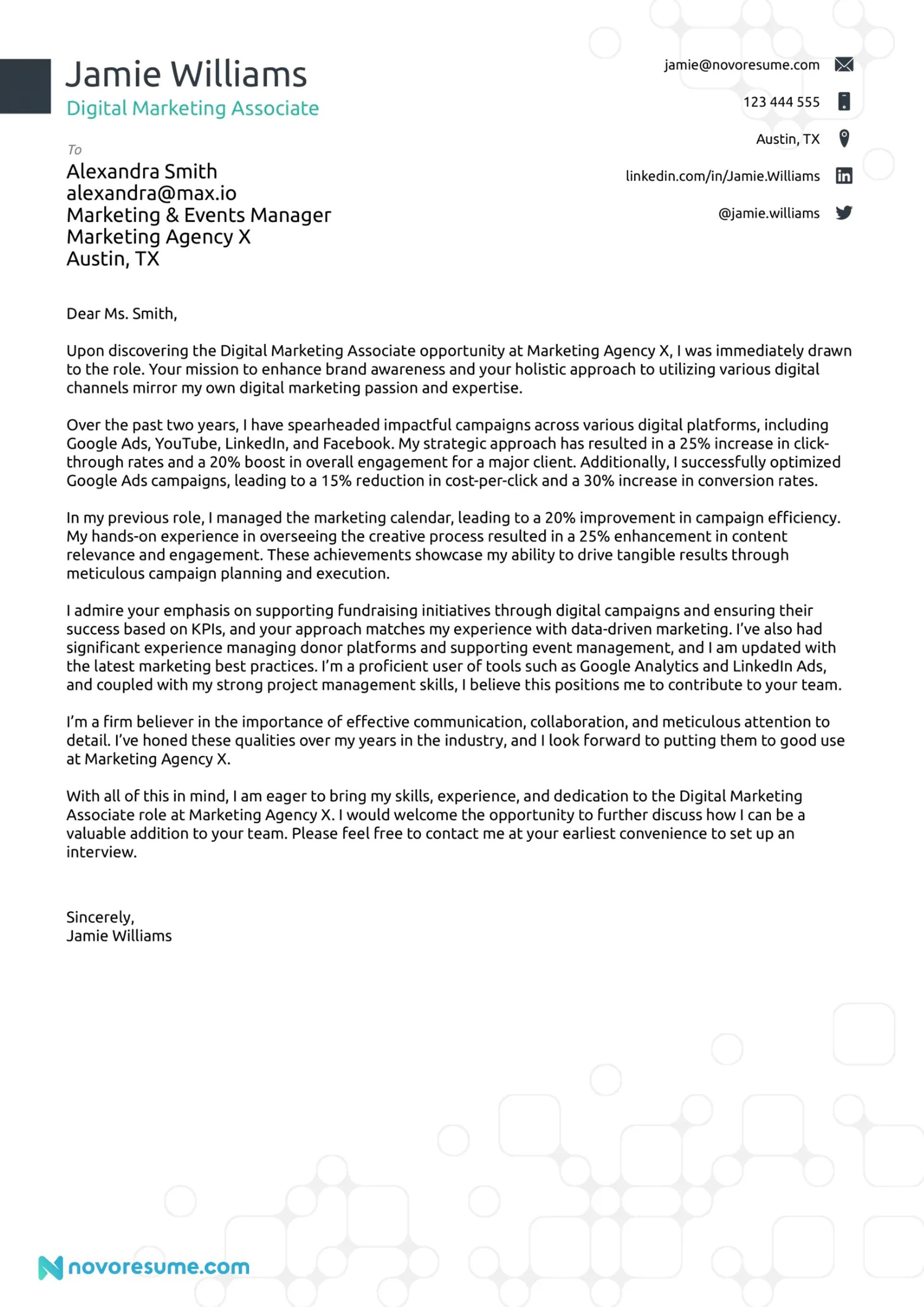 what to include in a cover letter drafts Digital Marketing Cover