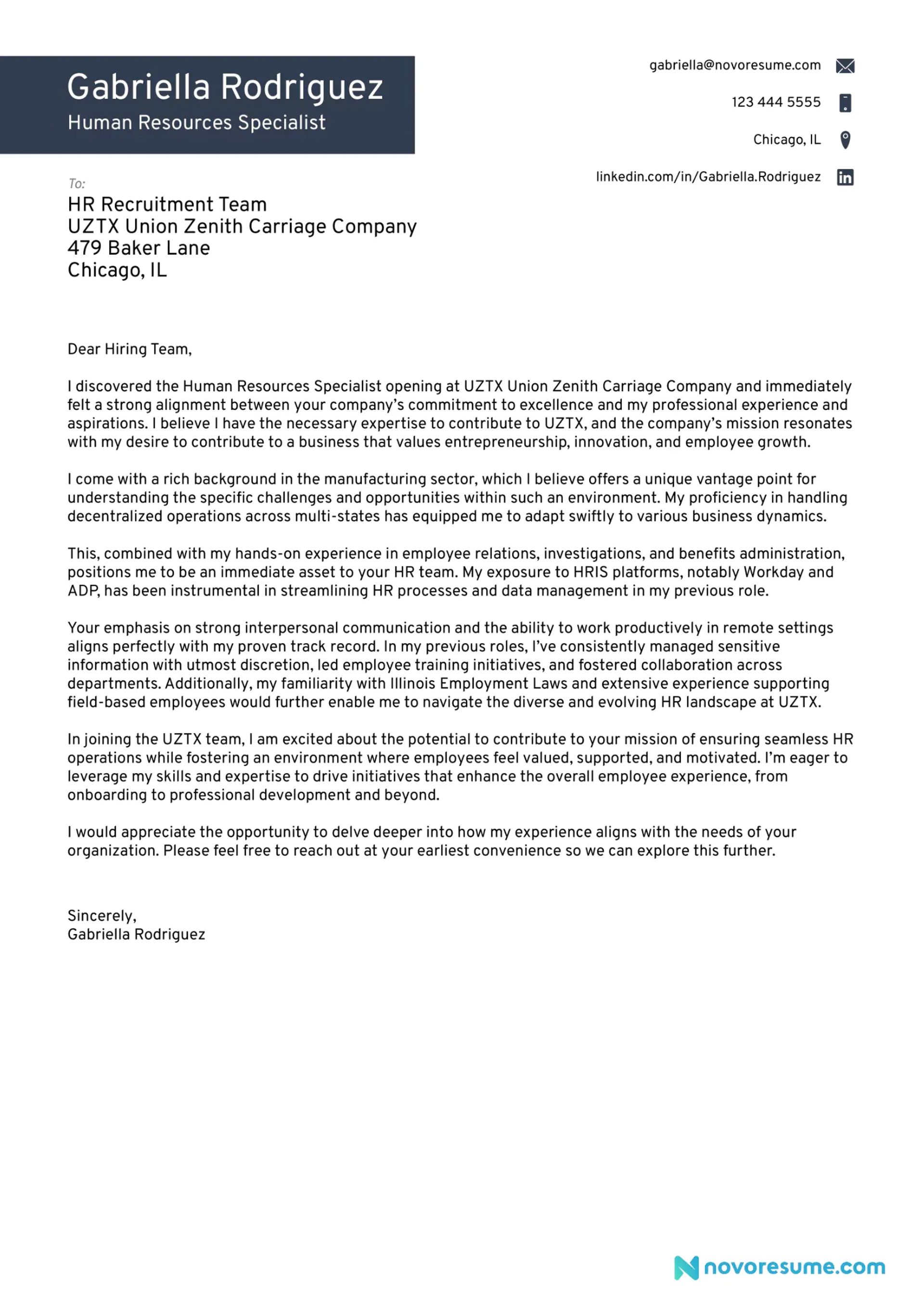 what to include in a cover letter drafts Human Resources Cover