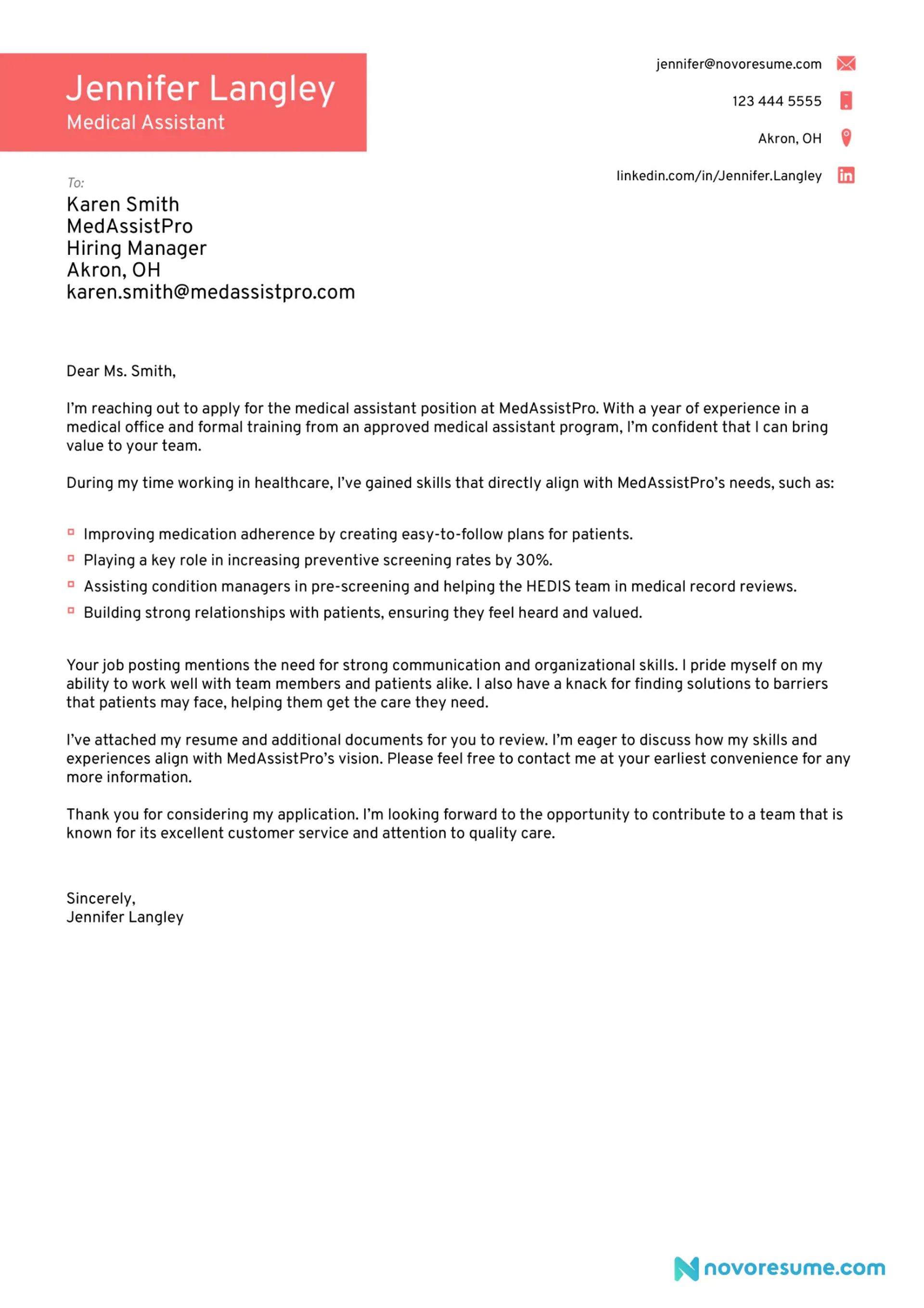 what to include in a cover letter drafts Medical Assistant Cover